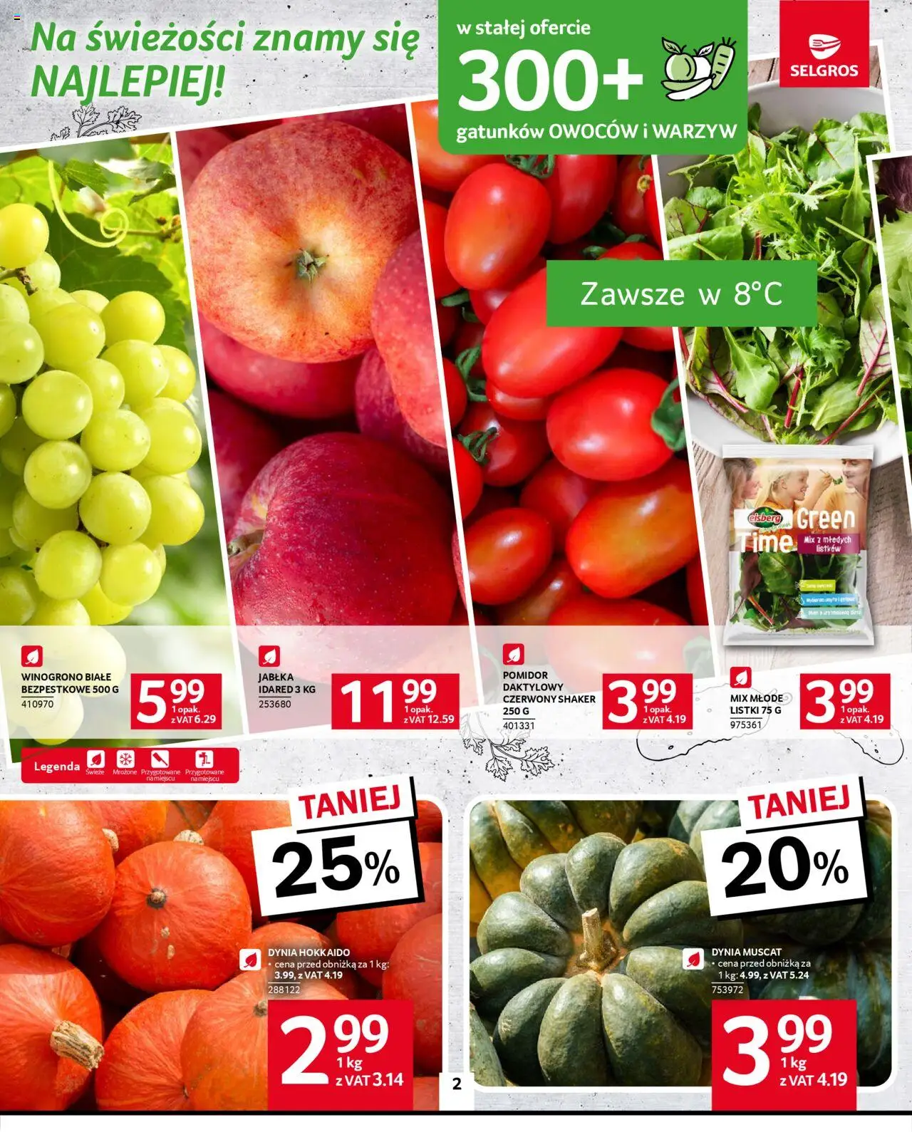 Selgros cash&carry Gazetka od 09.10.2025 | Strona: 2 | Produkty: Dynia, Winogrono, Jabłka