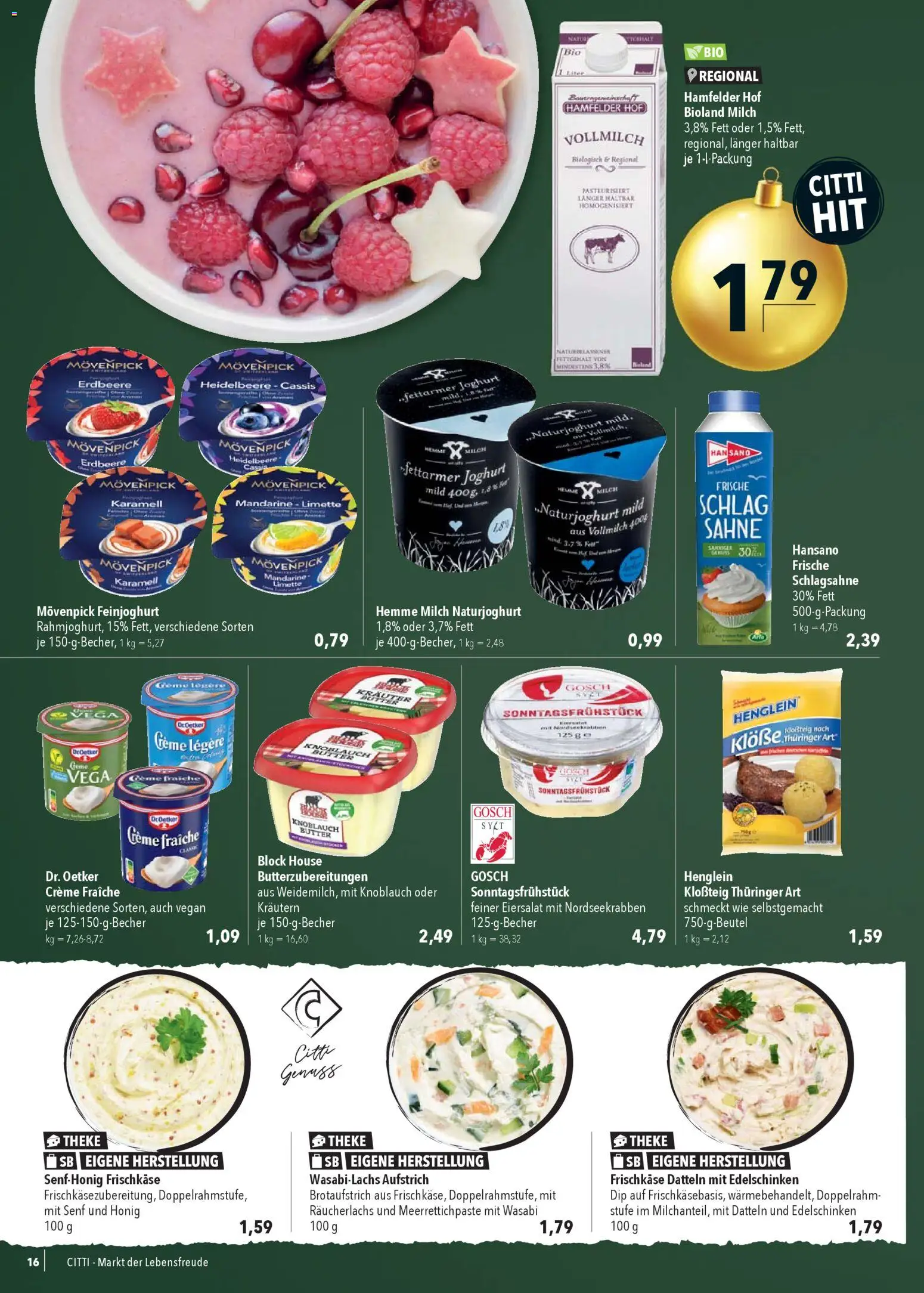 CITTI Markt Prospekt 	 – gültig ab 17.12.2025 | Seite: 16 | Produkte: Joghurt, Theke, Creme, Limette
