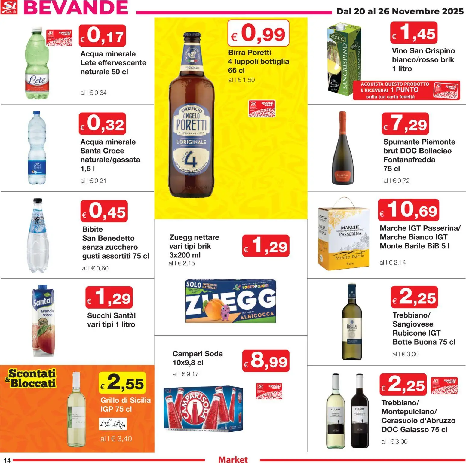 Volantino Sì con Te del 20.11.2025 | Pagina: 14 | Prodotti: Zucchero, Vino, Bibite, Acqua minerale