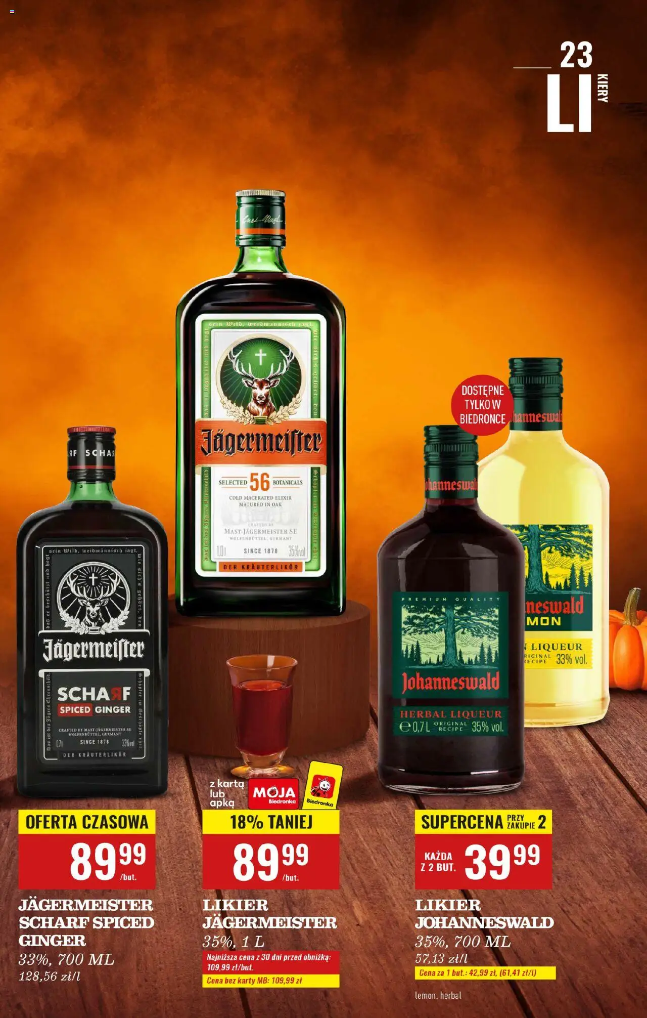 Biedronka gazetka - Czas na toast od 20.10.2025 | Strona: 23 | Produkty: Karta, Jagermeister
