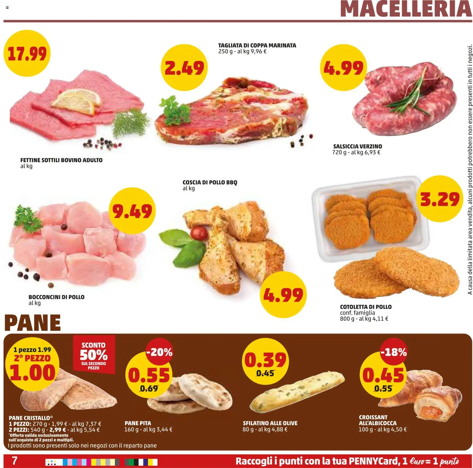 Volantino PENNY del 23.04.2026 | Pagina: 7 | Prodotti: Bovino, Pane, Olive, Salsiccia