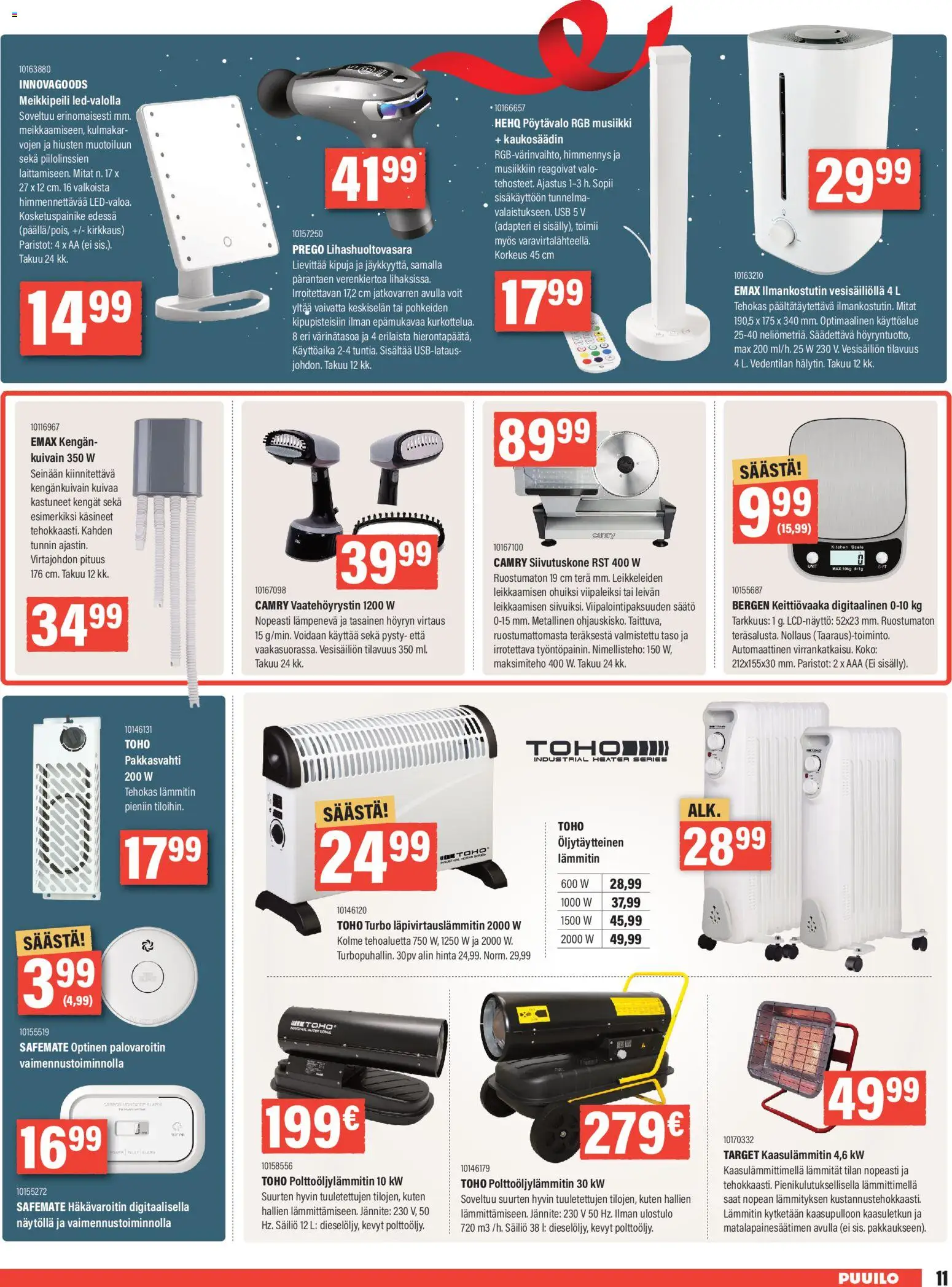 Puuilo tarjoukset – voimassa 08.12.2025 alkaen | Sivu: 11 | Tuotteet: USB, Keittiövaaka, Meikkipeili, Kaukosäädin