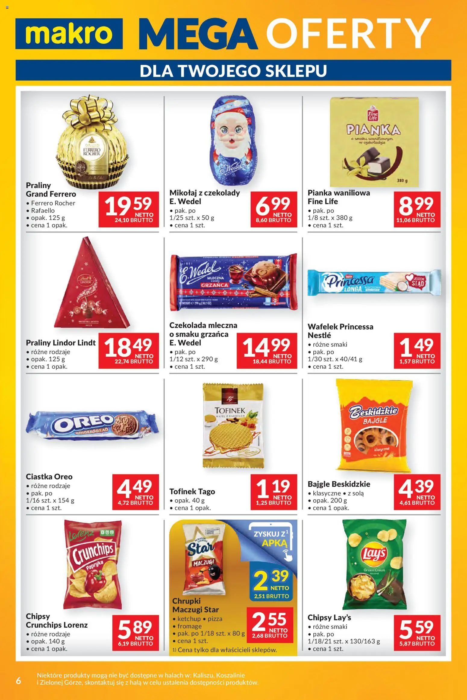 Makro Gazetka - Mega oferty dla Twojego Sklepu od 12.11.2025 | Strona: 6 | Produkty: Czekolady, Ketchup, Pizza, Ferrero rocher