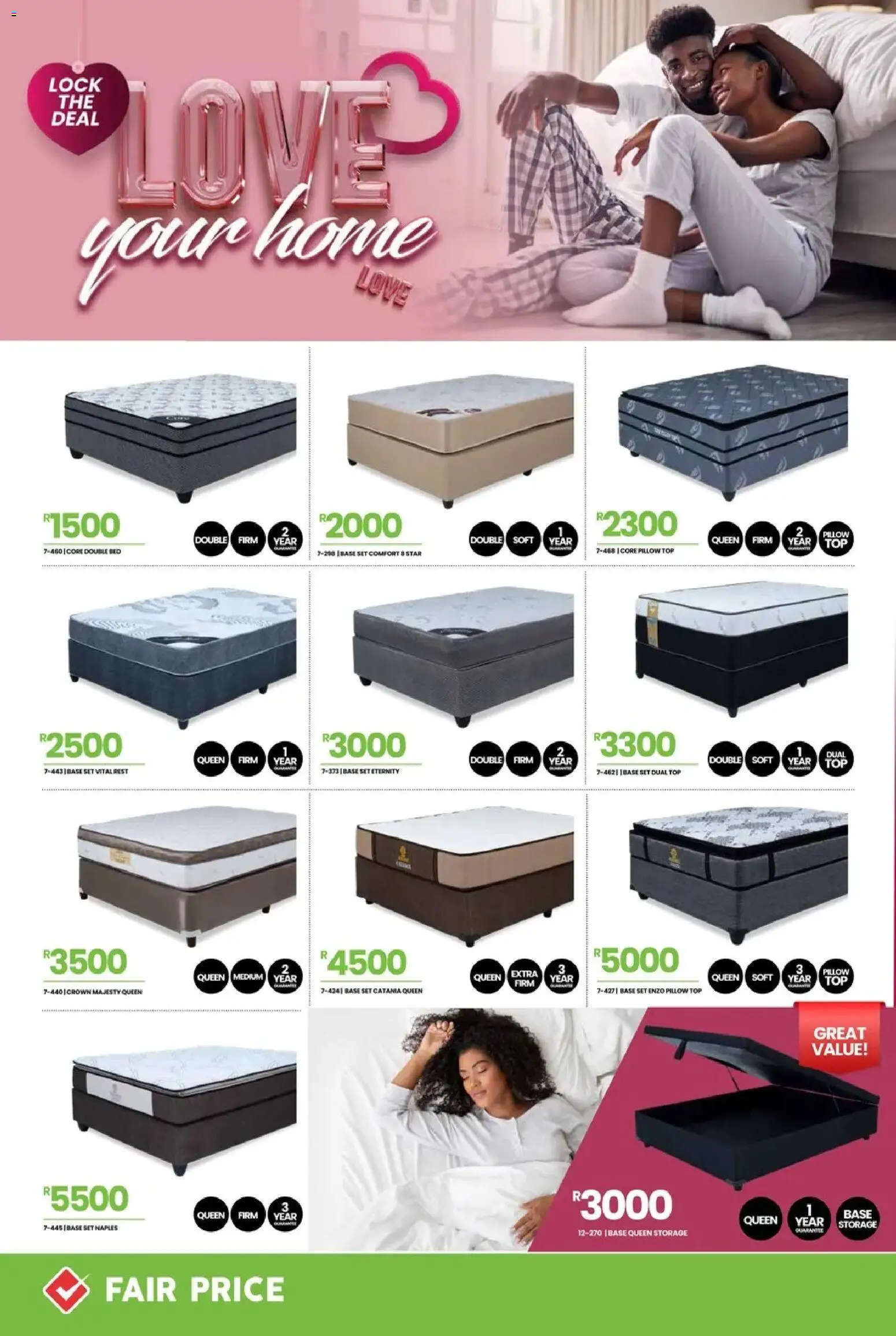 New Fair Price catalogue – valid from 01.02.2026 | Page: 18 | Products: Double bed, Lock, Bed, Pillow
