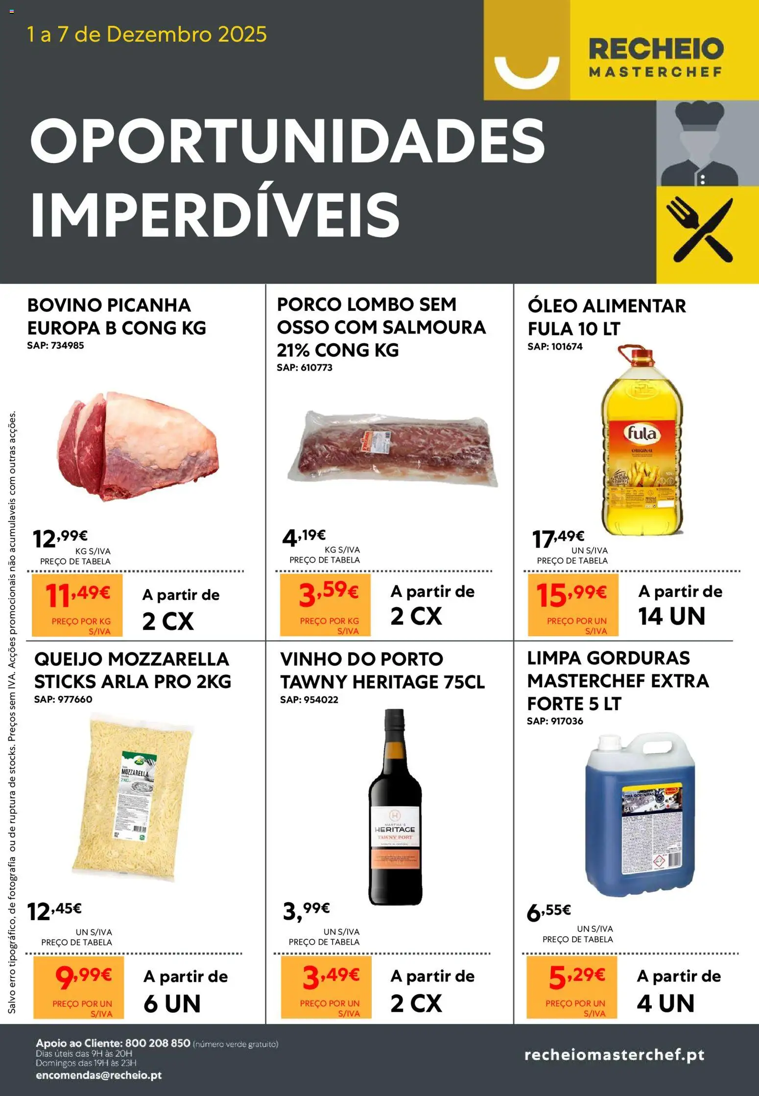 Recheio - Oportunidades Imperdíveis │ válido de 01.12.2025 | Página: 1 | Produtos: Queijo, Lombo, Óleo, Vinho