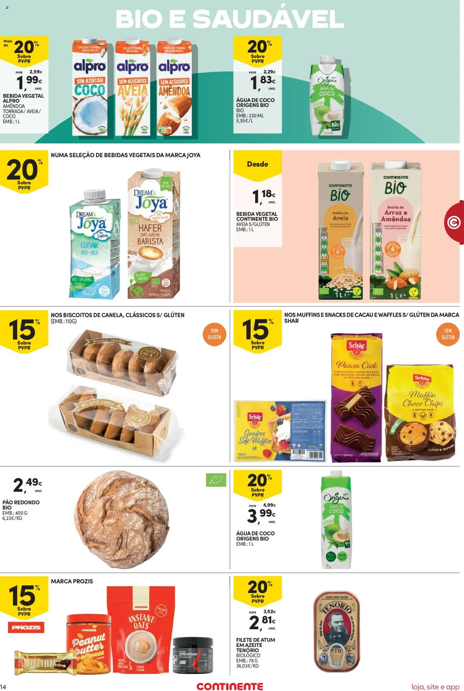 Continente Semanal Continente Bom Dia │ válido de 20.01.2026 | Página: 14 | Produtos: Azeite, Canela, Arroz, Bebida