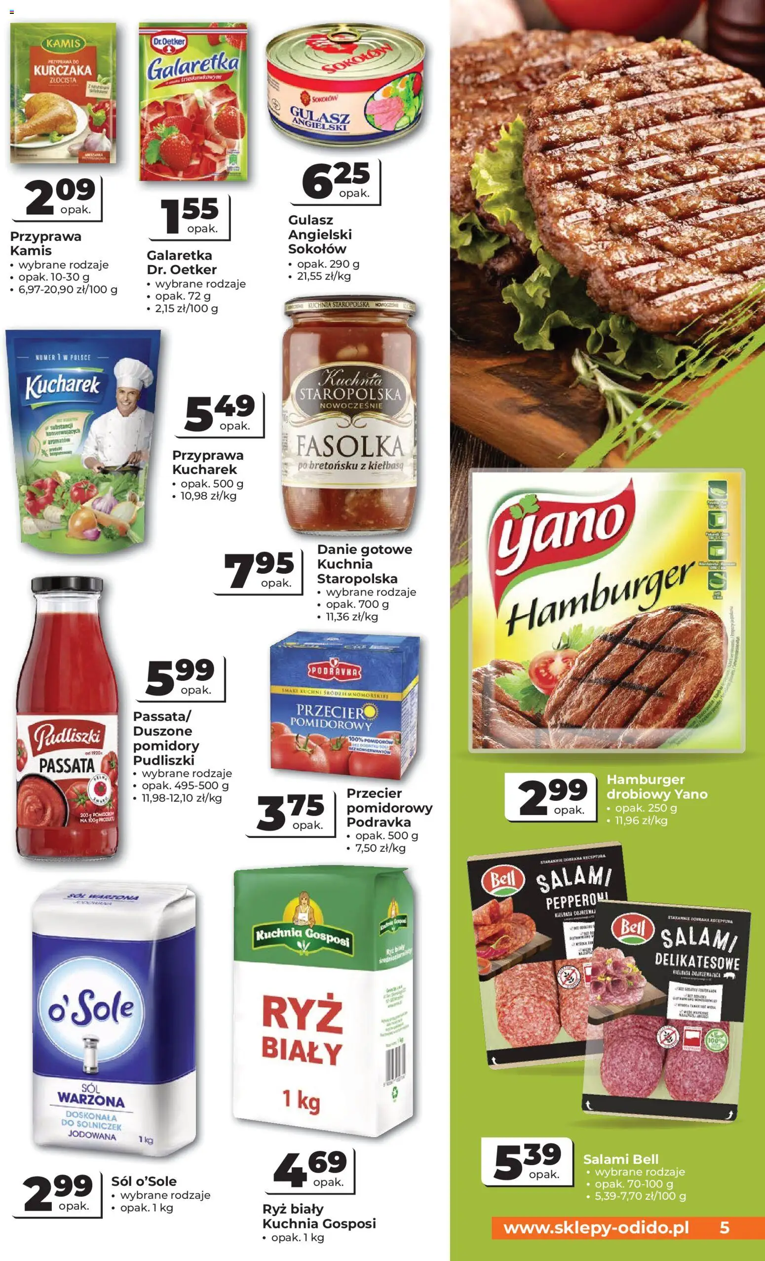 Odido Gazetka od 18.02.2026 | Strona: 5 | Produkty: Kiełbasa, Hamburger, Bell, Salami