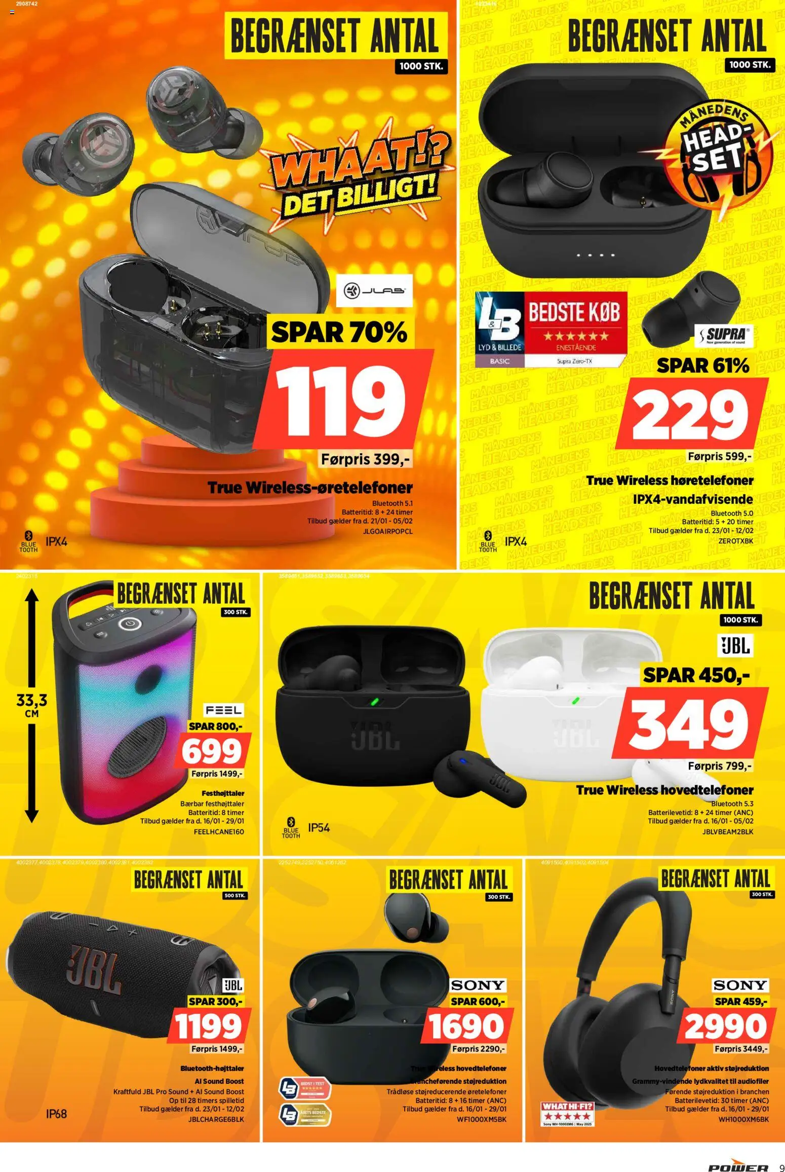 Power tilbudsavis – gyldig fra 16.01.2026 | Side: 9 | Produkter: Lyd, Høretelefoner, Hovedtelefoner, Hifi