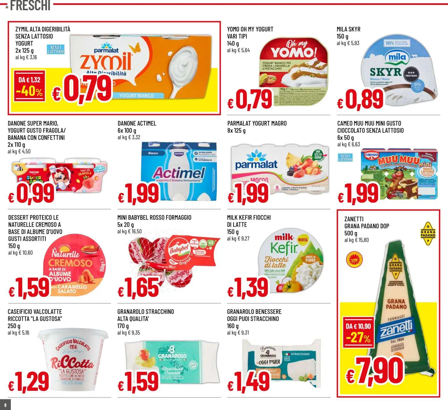 Volantino Galassia del 13.11.2025 | Pagina: 8 | Prodotti: Crema, Latte, Grana Padano, Ricotta