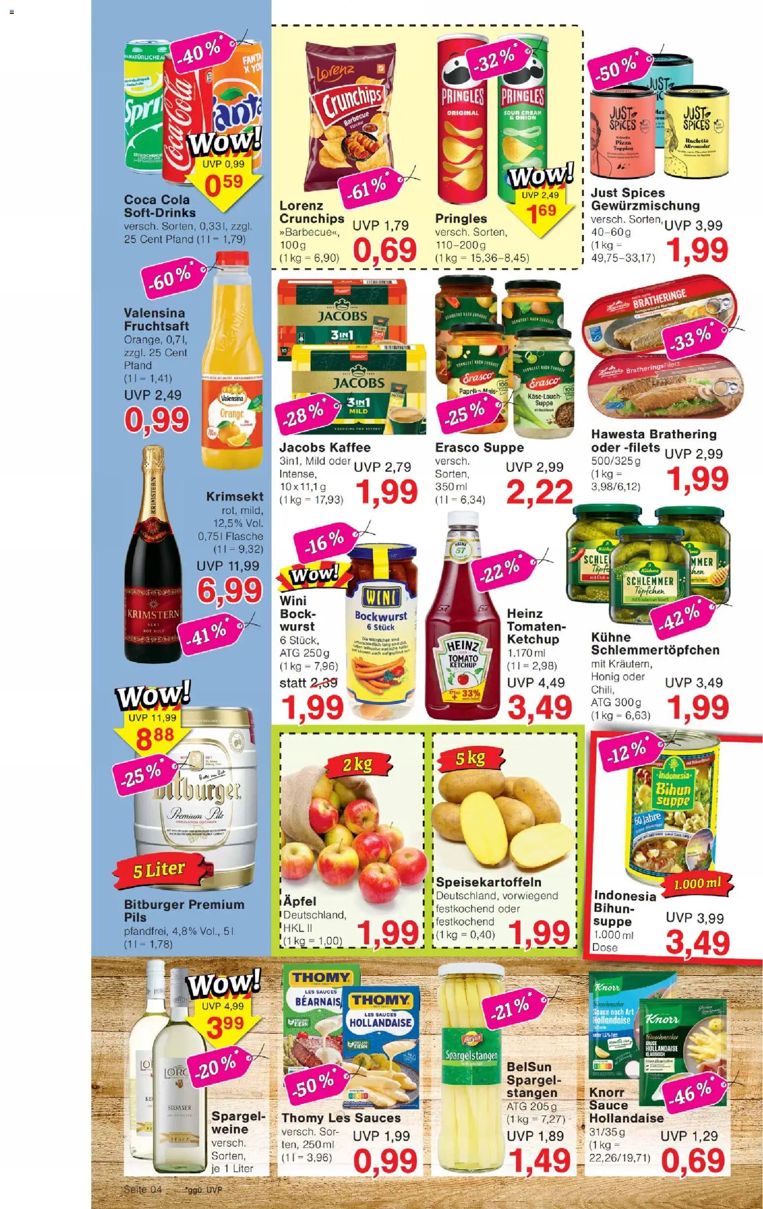 Wiglo Wunderland Prospekt – gültig ab 30.03.2026 | Seite: 4 | Produkte: Pils, Spargel, Chili, Ketchup