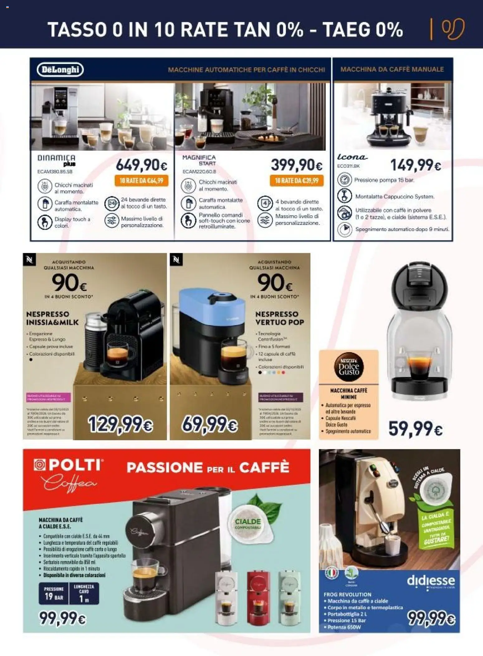 Volantino Unieuro del 16.01.2026 | Pagina: 23 | Prodotti: Caraffa, Macchina da caffe, Caffè, Cavo