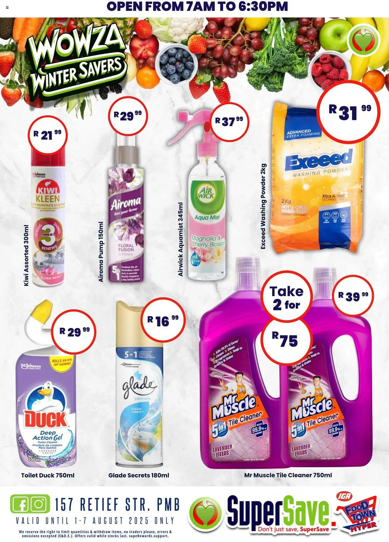 Super Save Specials │ valid from 01.08.2025 | Page: 7 | Products: Powder, Kiwi, Water, Washing powder