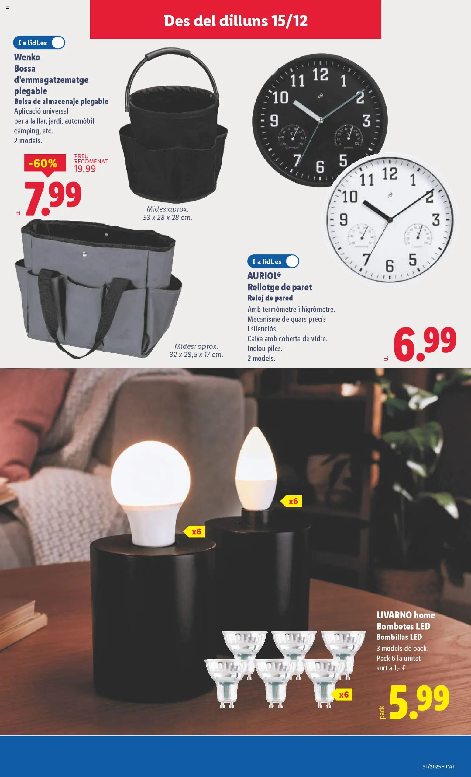 Lidl folleto de bazar │ válido desde el 15.12.2025 | Página: 15 | Productos: Reloj, Bolsa, Almacenaje