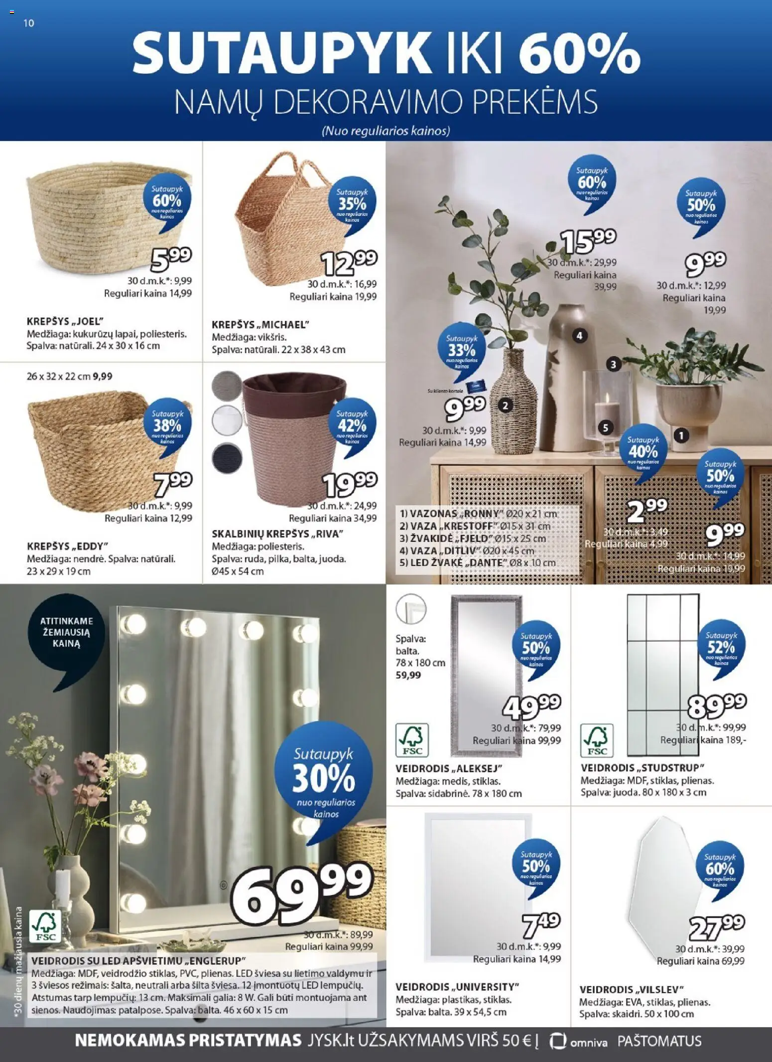 JYSK akcijos nuo 28.04.2026 | Puslapis: 10 | Prekių: Krepšys, Veidrodis, Vaza, Vazonas
