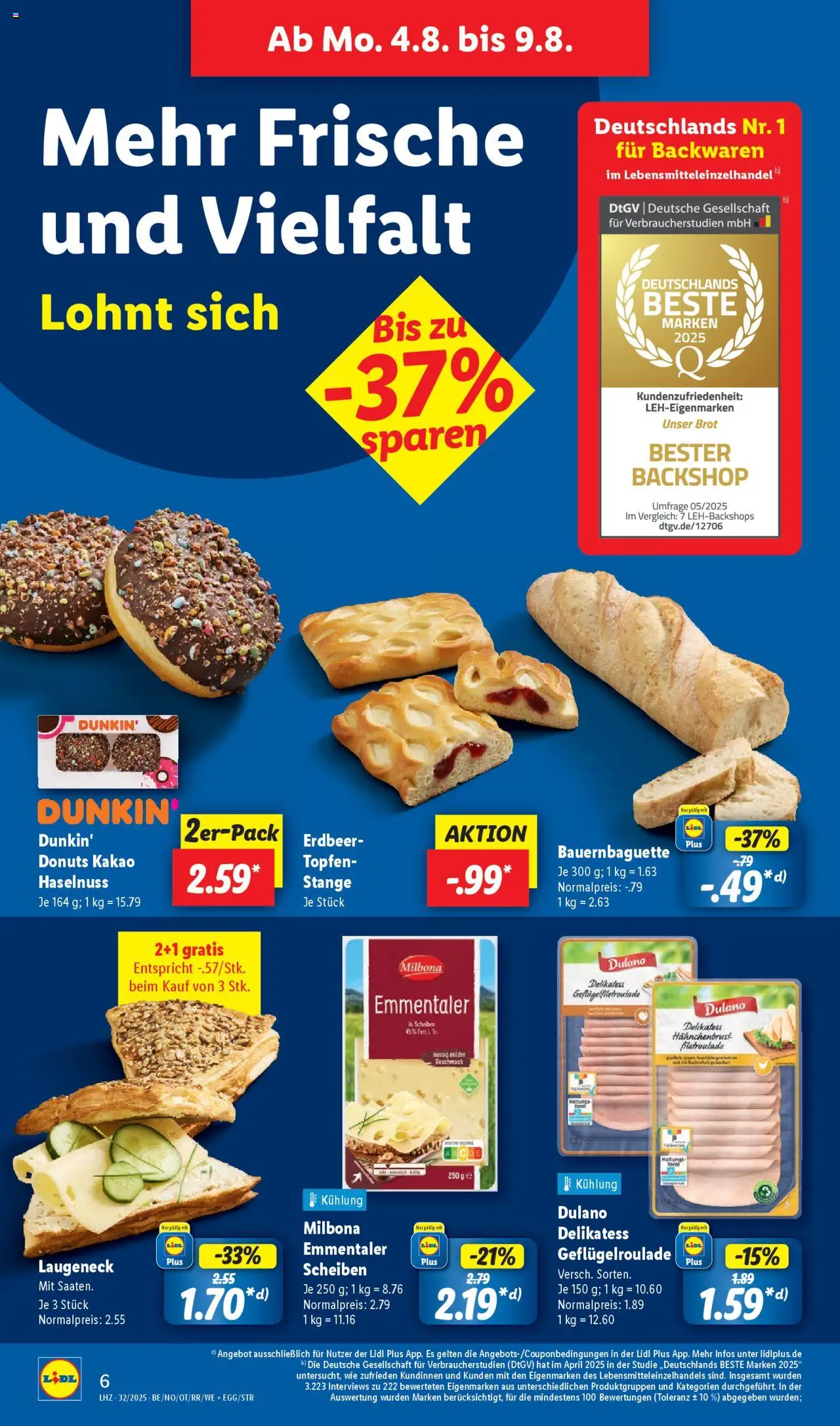 Lidl Prospekt Rahden - gültig ab dem 04.08.2025 | Seite: 12 | Produkte: Donuts, Brot