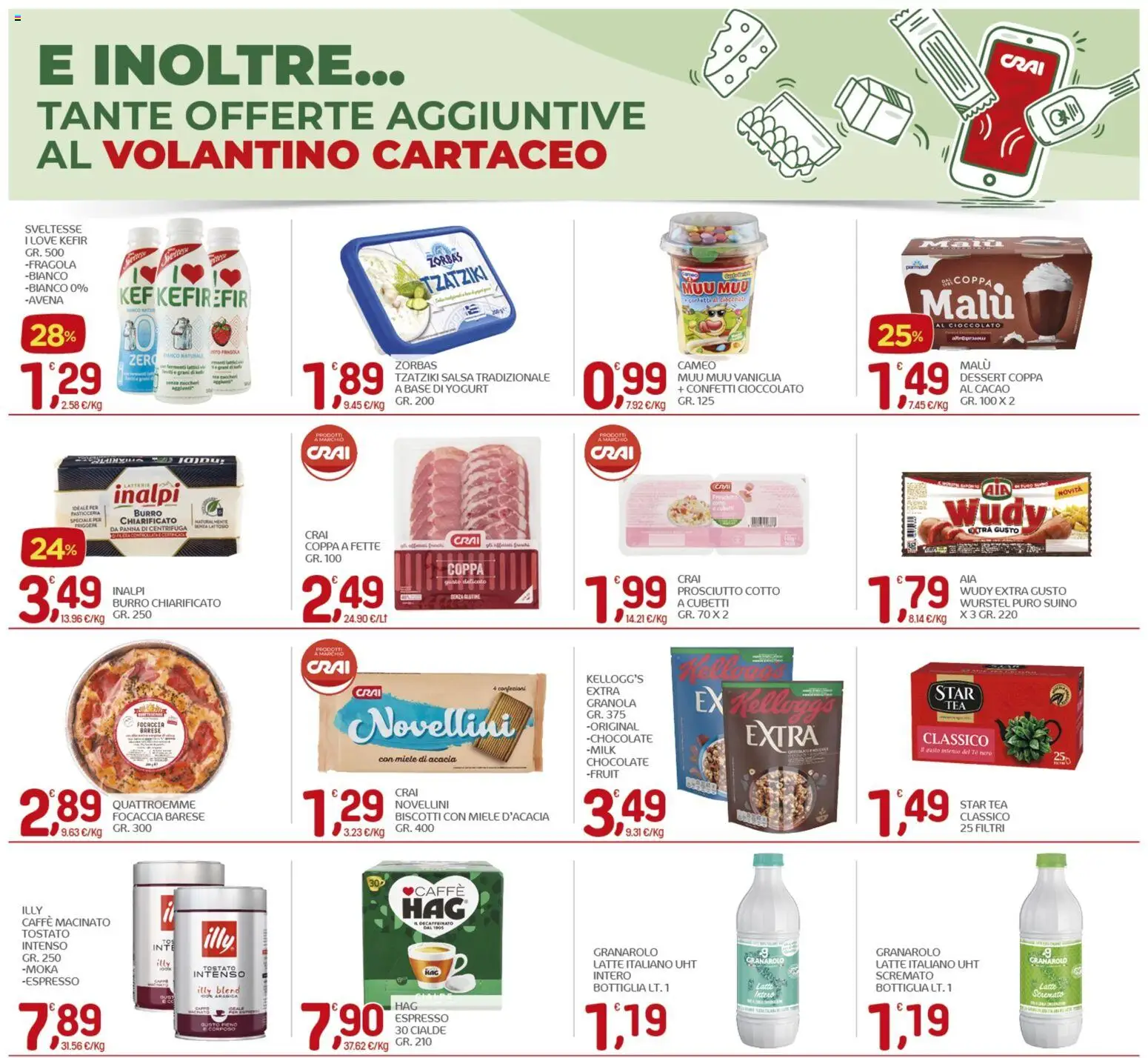 Volantino CRAI del 26.03.2026 | Pagina: 21 | Prodotti: Prosciutto Cotto, Caffè, Biscotti, Macinato
