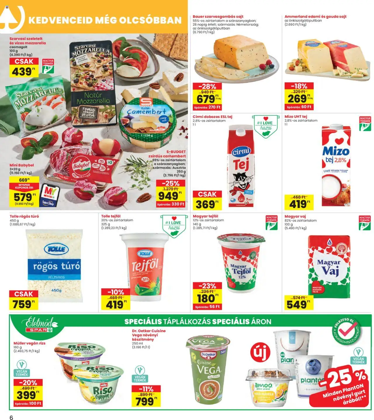 Interspar akciós ujság - amely érvényes a következő dátumtól: 11.09.2025 | Oldal: 6 | Termékek: Sajt, Oregánó, Vegán, Camembert