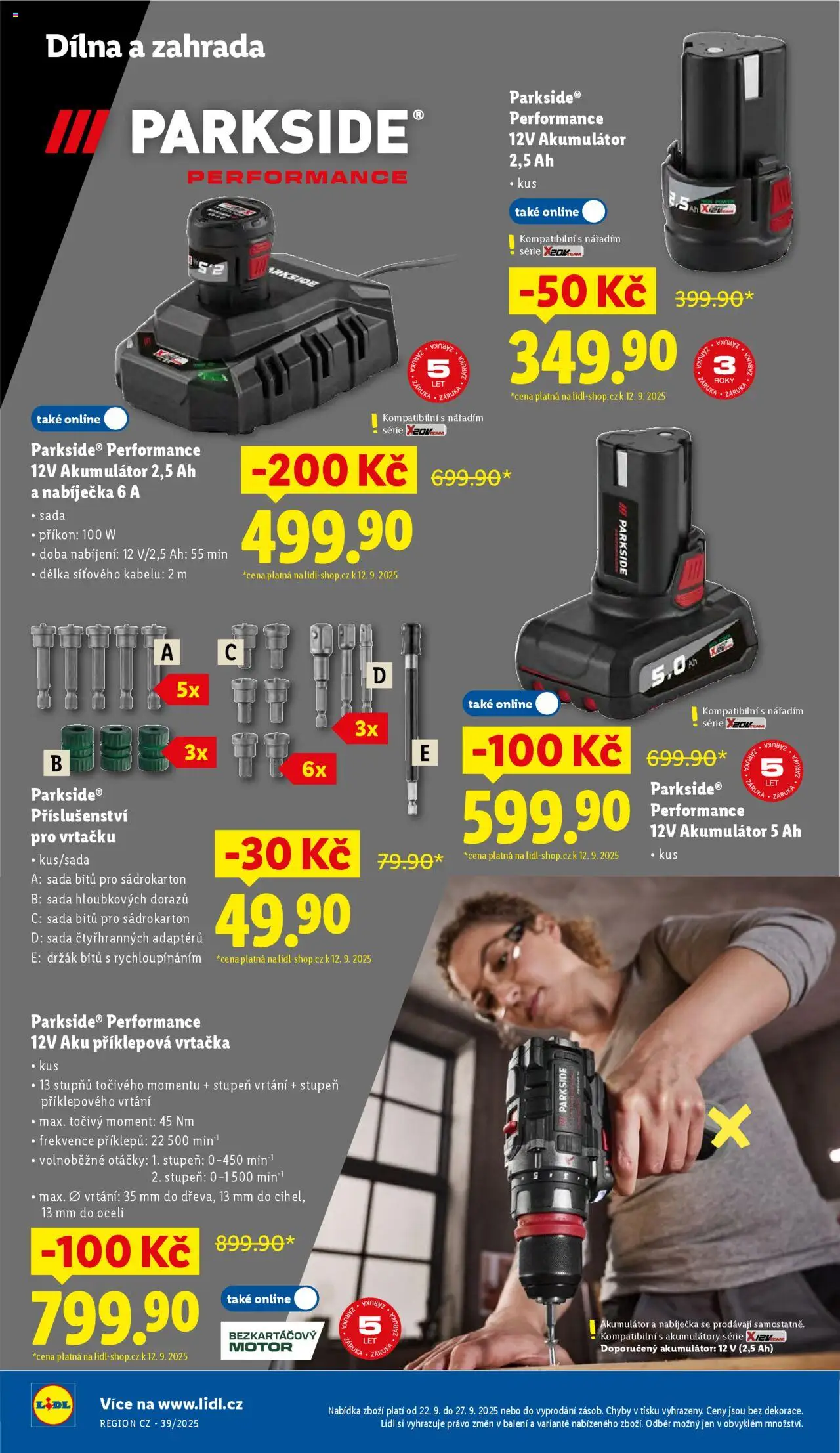 Lidl leták - Spotřební zboží od 22.09.2025 | Strana: 12 | Produkty: Parkside, Zahrada, Příklepová vrtačka, Vrtačka