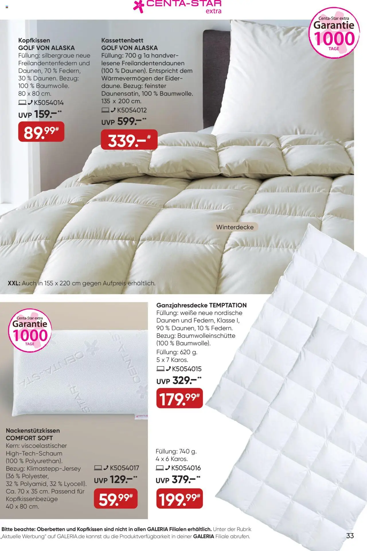 Galeria Karstadt Kaufhof Online-Prospekt – gültig ab 29.09.2025 | Seite: 33 | Produkte: Kopfkissen