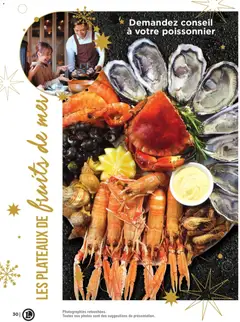 E.Leclerc - Prévisualisation de LES PLATEAUX DE fruits de mer, A seafood platter with oysters, shrimp, crab, and other seafood. valide à partir de 02.12.2025 | Page: 30 | Produits: Fruits de mer