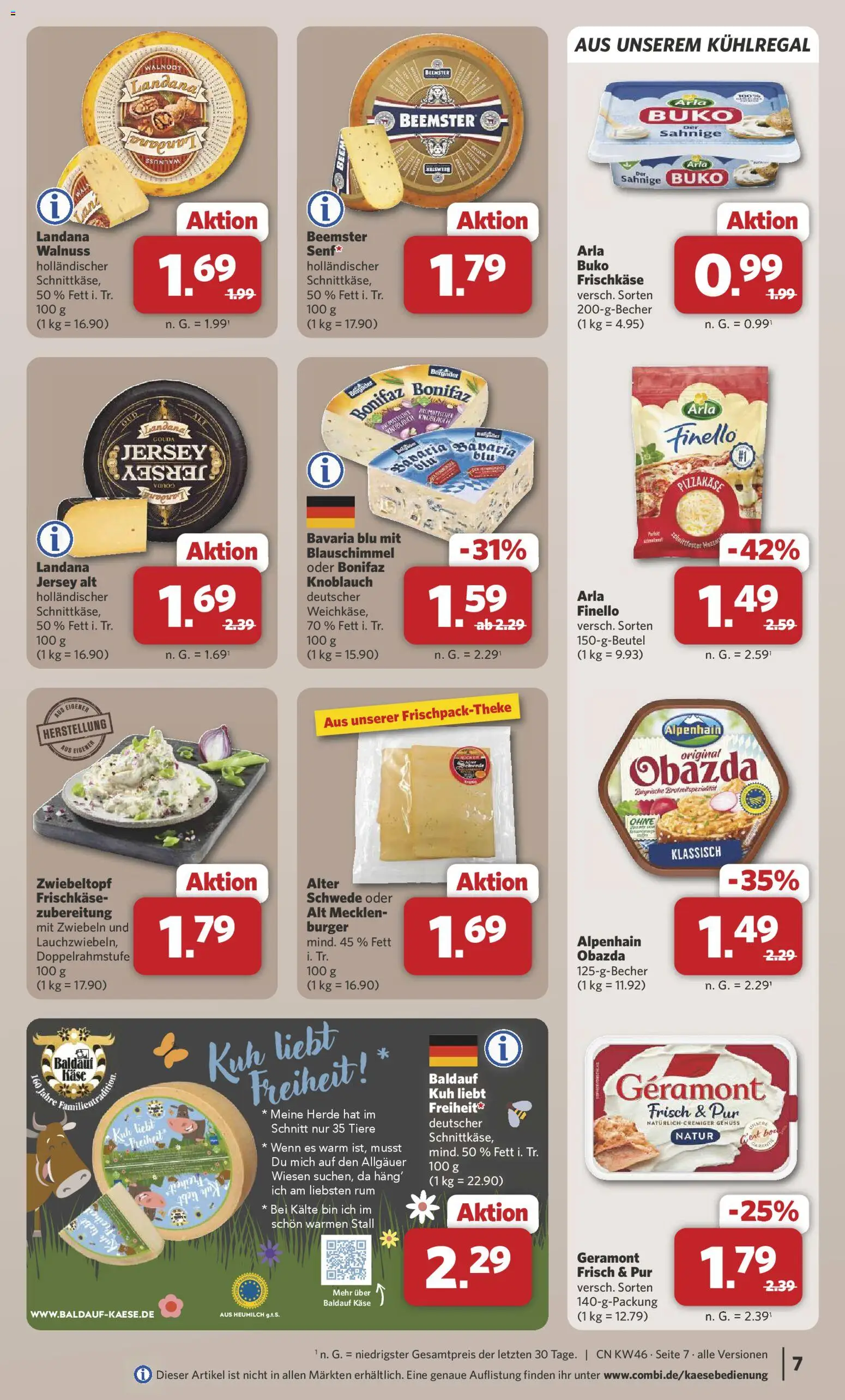 Combi Prospekt 	 – gültig ab 10.11.2025 | Seite: 7 | Produkte: Geramont, Rum, Gouda, Burger