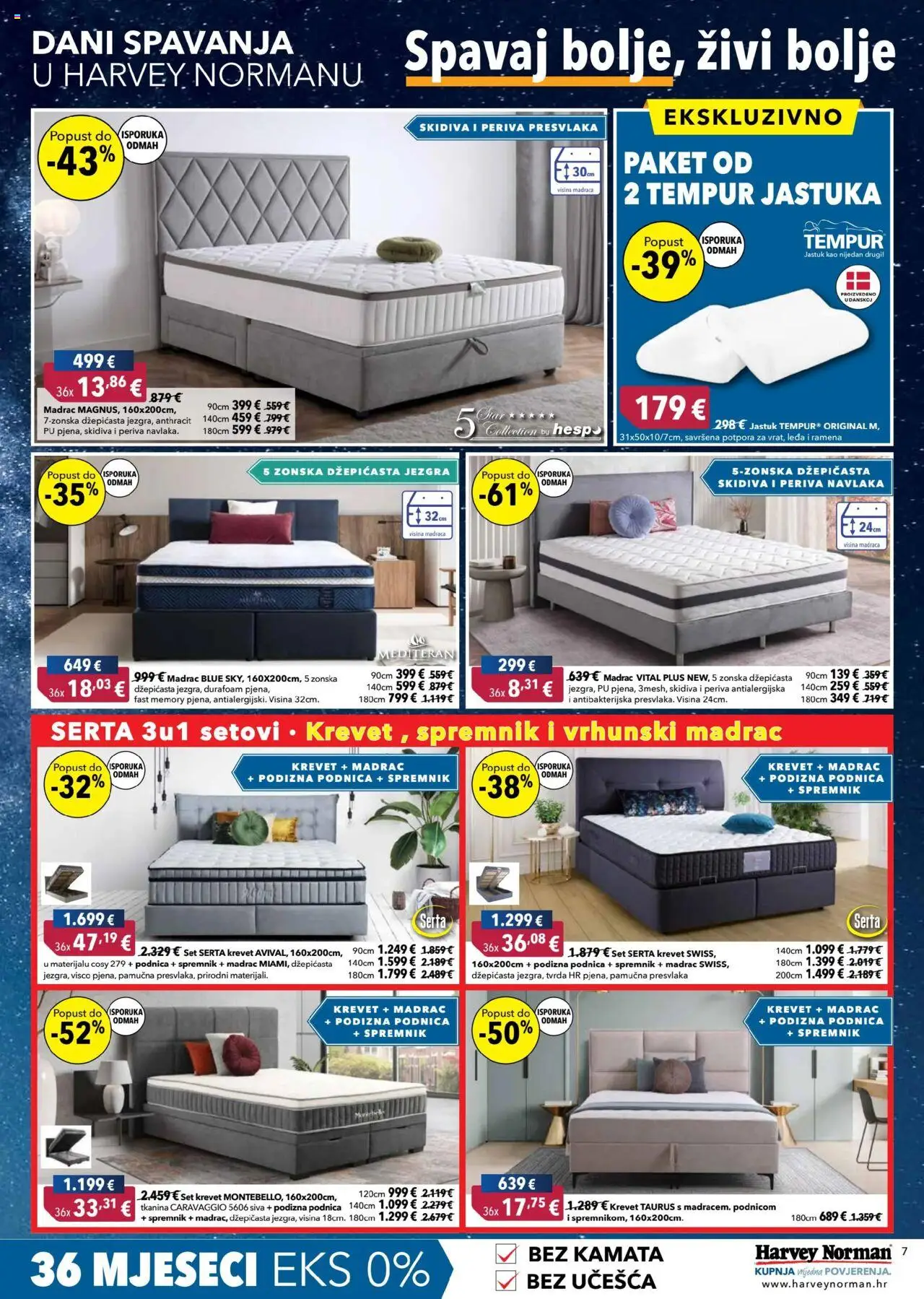 Harvey Norman katalog | vrijedi od 18.09.2025 | Stranica: 7 | Proizvodi: Krevet, Madrac, Jastuk