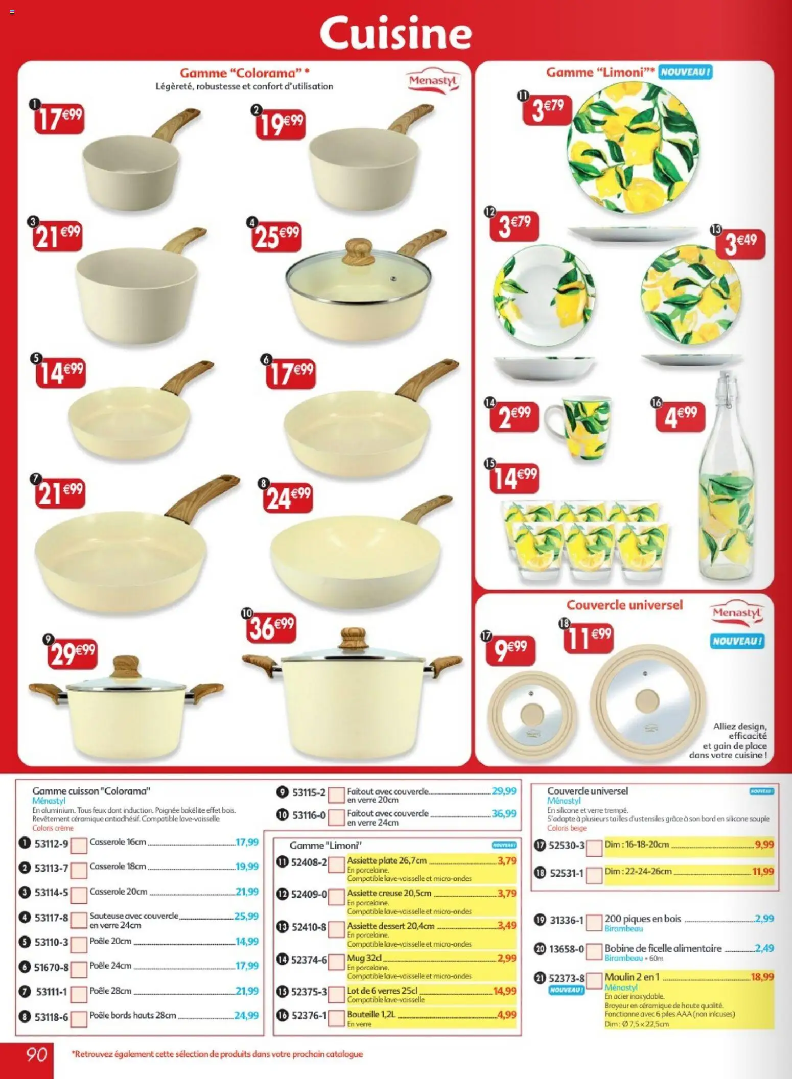 {H1} | Page: 90 | Produits: Poêle, Broyeur, Casserole, Piles