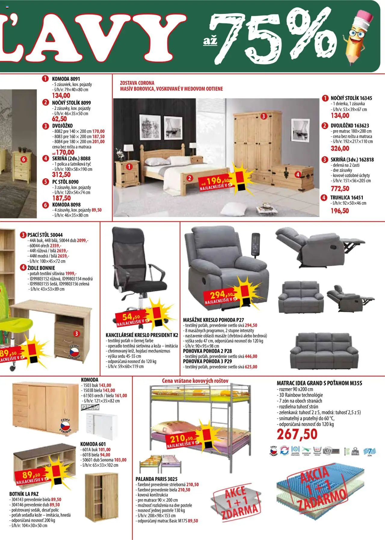 IDEA nábytok leták │ platný od 01.08.2025 | Strana: 3 | Produkty: Matrace, Matrac, Pohovka, Skriňa