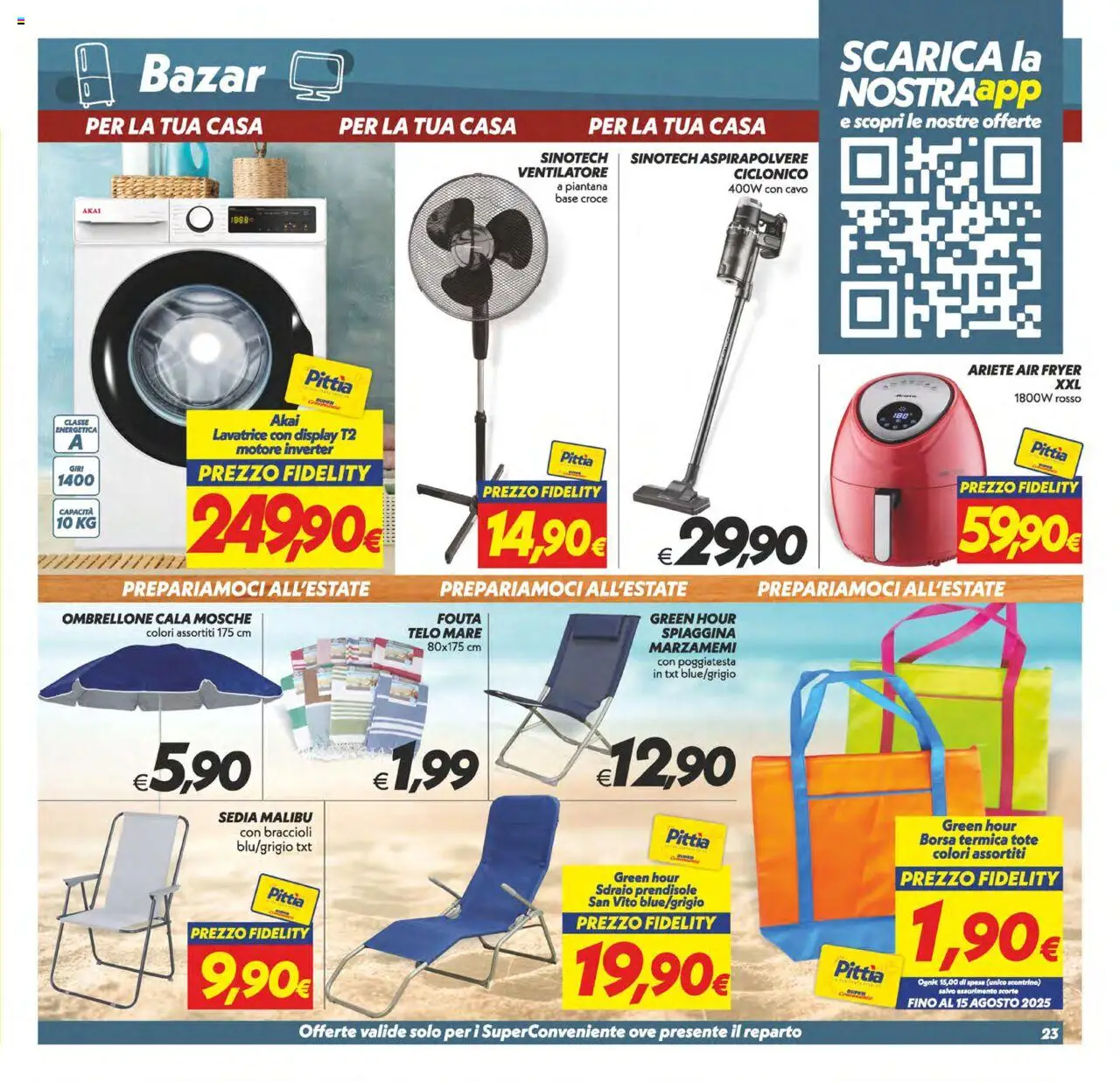 Volantino SuperConveniente del 13.06.2025 | Pagina: 23 | Prodotti: Ventilatore, Ombrellone, Borsa termica, Fan
