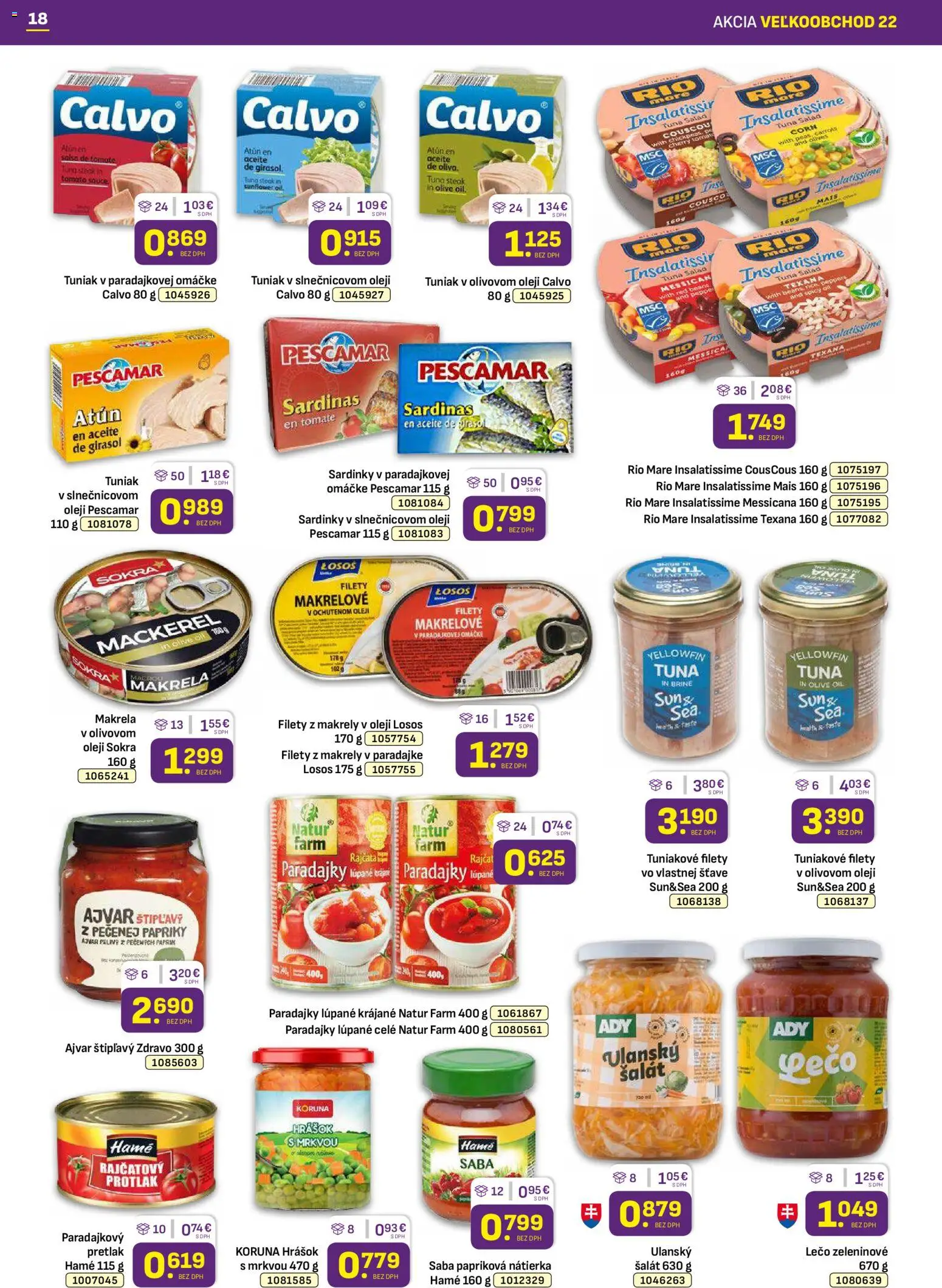 Nové Libex akcie – leták je platný od 03.11.2025 | Strana: 18 | Produkty: Tuniak, Sardinky, Rio Mare, Losos