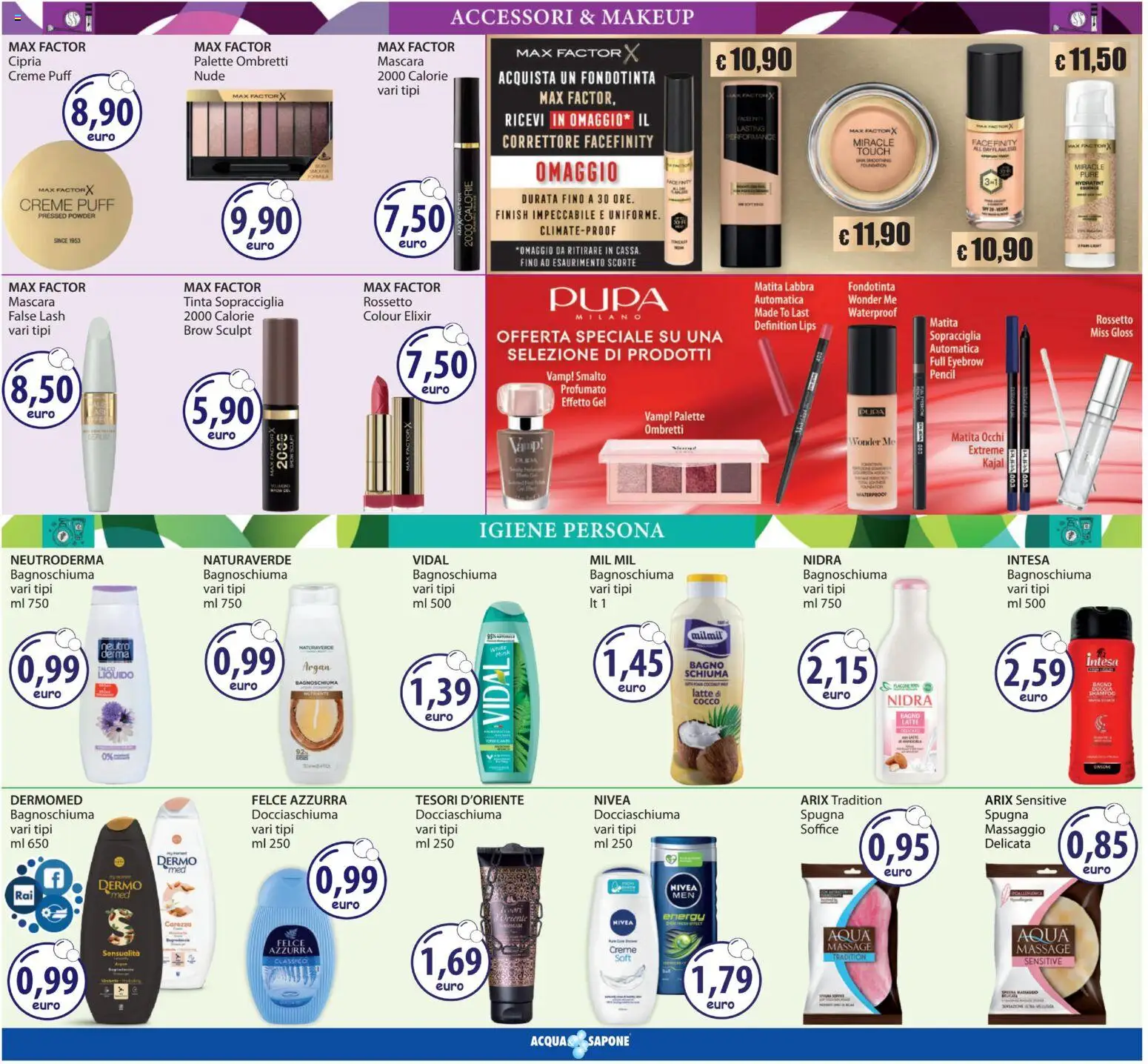 Volantino Acqua e Sapone del 12.03.2026 | Pagina: 5 | Prodotti: Sapone, Latte, Cocco, Cipria