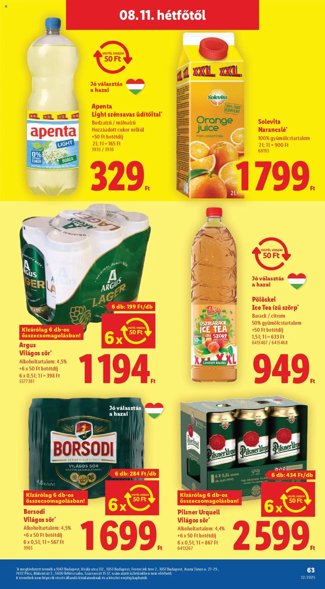 Lidl akciós ujság - amely érvényes a következő dátumtól: 07.08.2025 | Oldal: 63 | Termékek: Szörp, Ice tea, Tea, Citrom