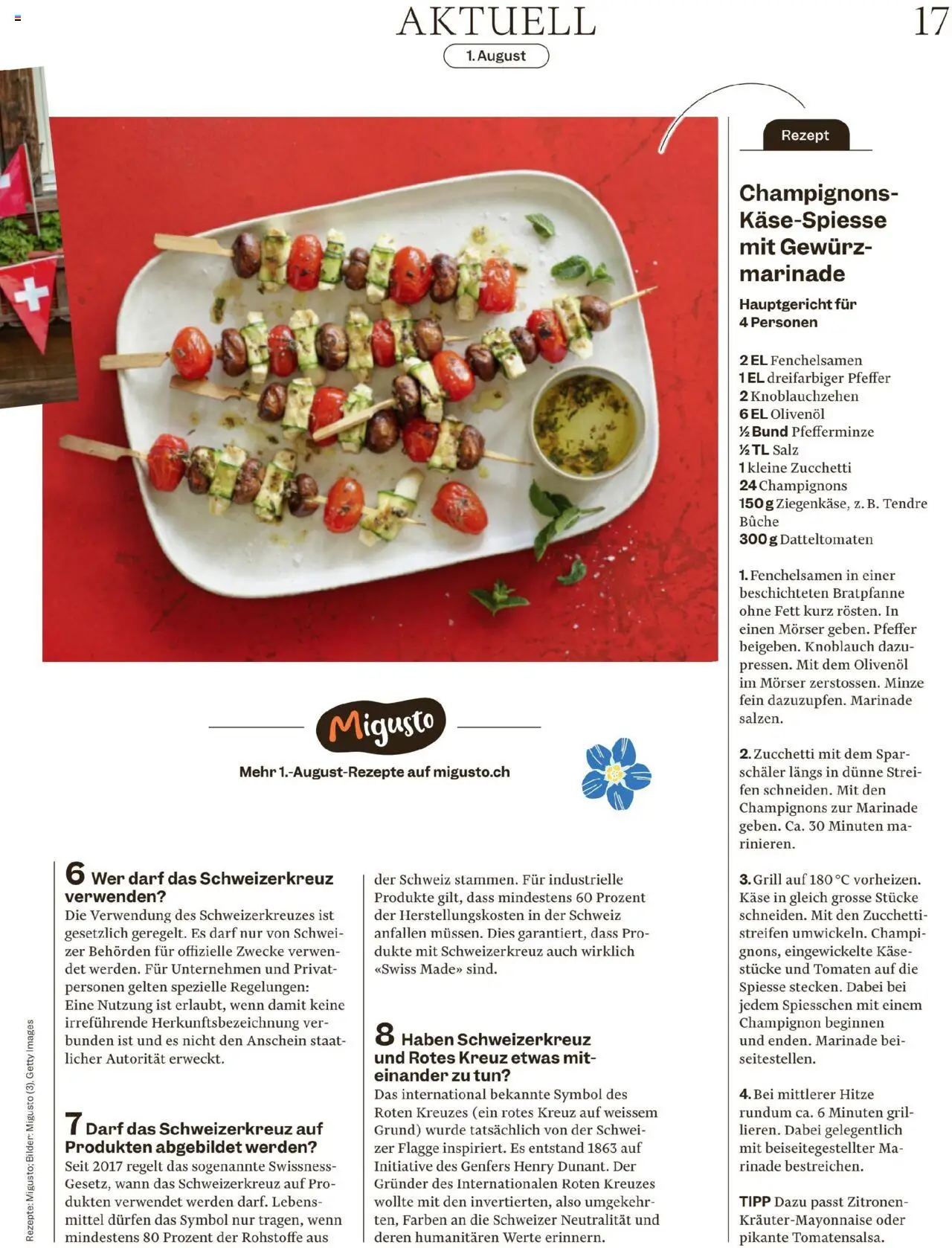 Migros - Magazin ab 28.07.2025 | Seite: 17 | Produkte: Kammerjunker, Käse, Knoblauch, Grill