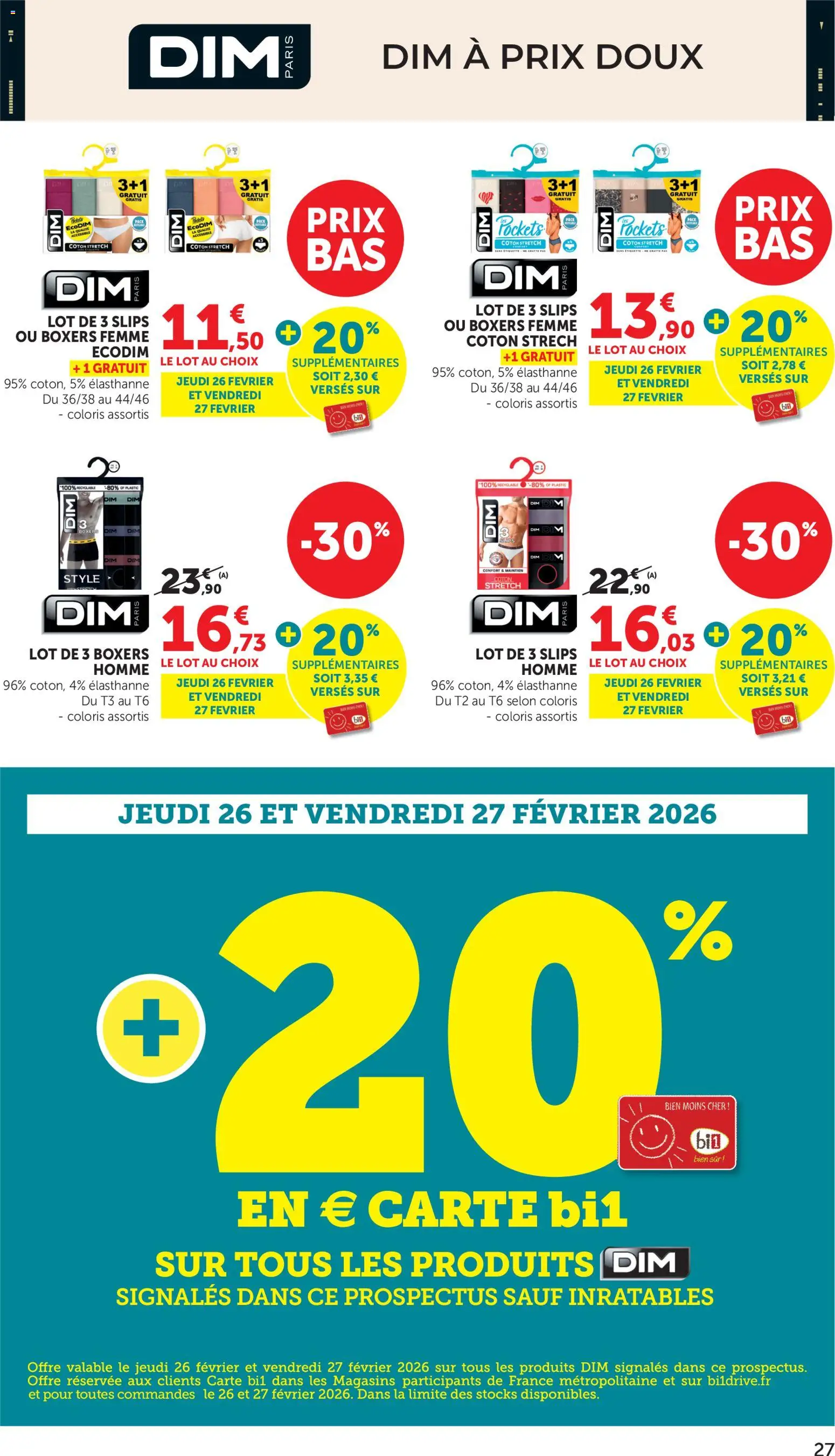 {H1} | Page: 27 | Produits: Coton, Slips