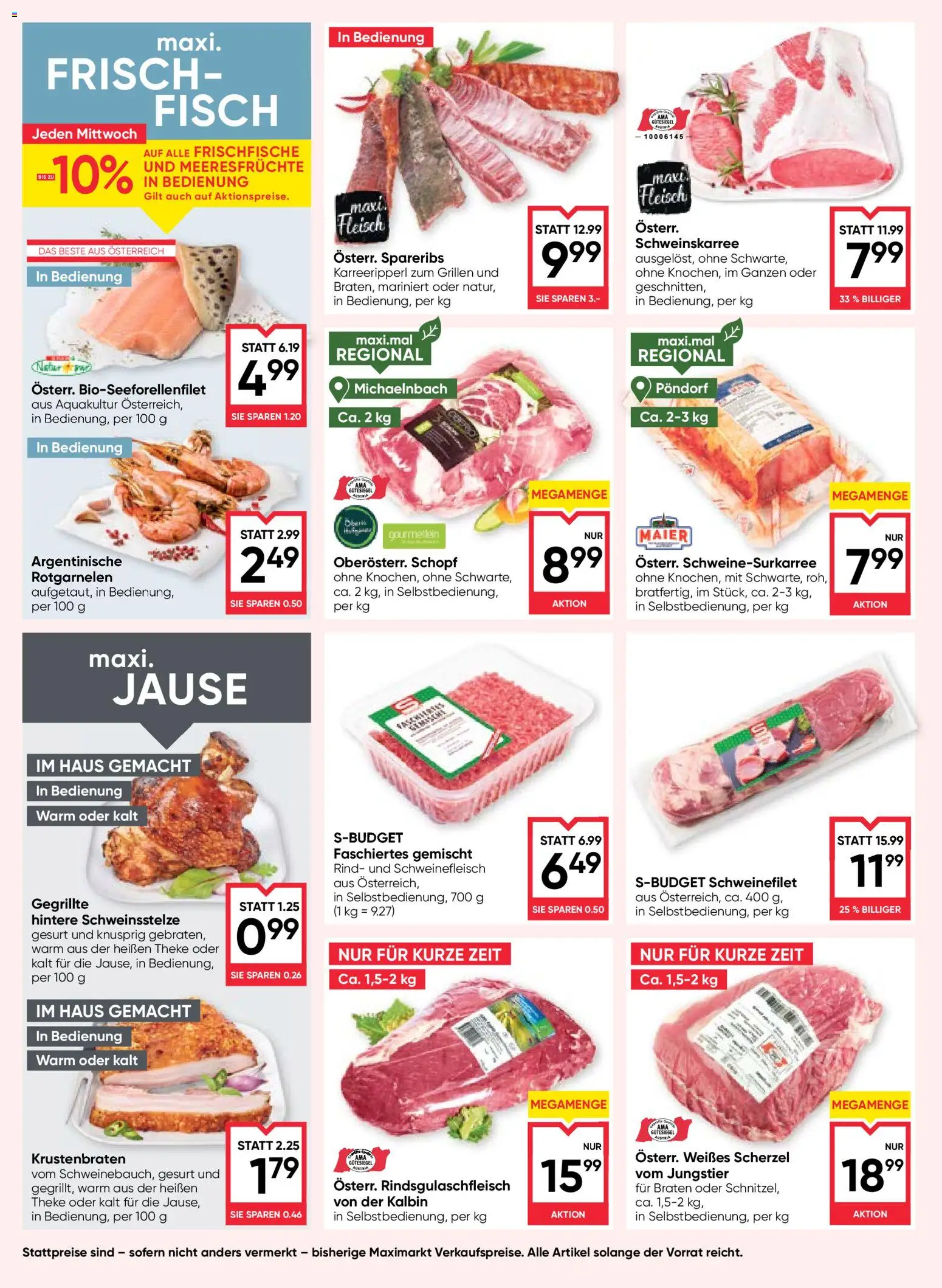 Maximarkt Flugblatt gültig ab 13.11.2025 | Seite: 8 | Produkte: Meeresfrüchte, Schweinefleisch, Fisch