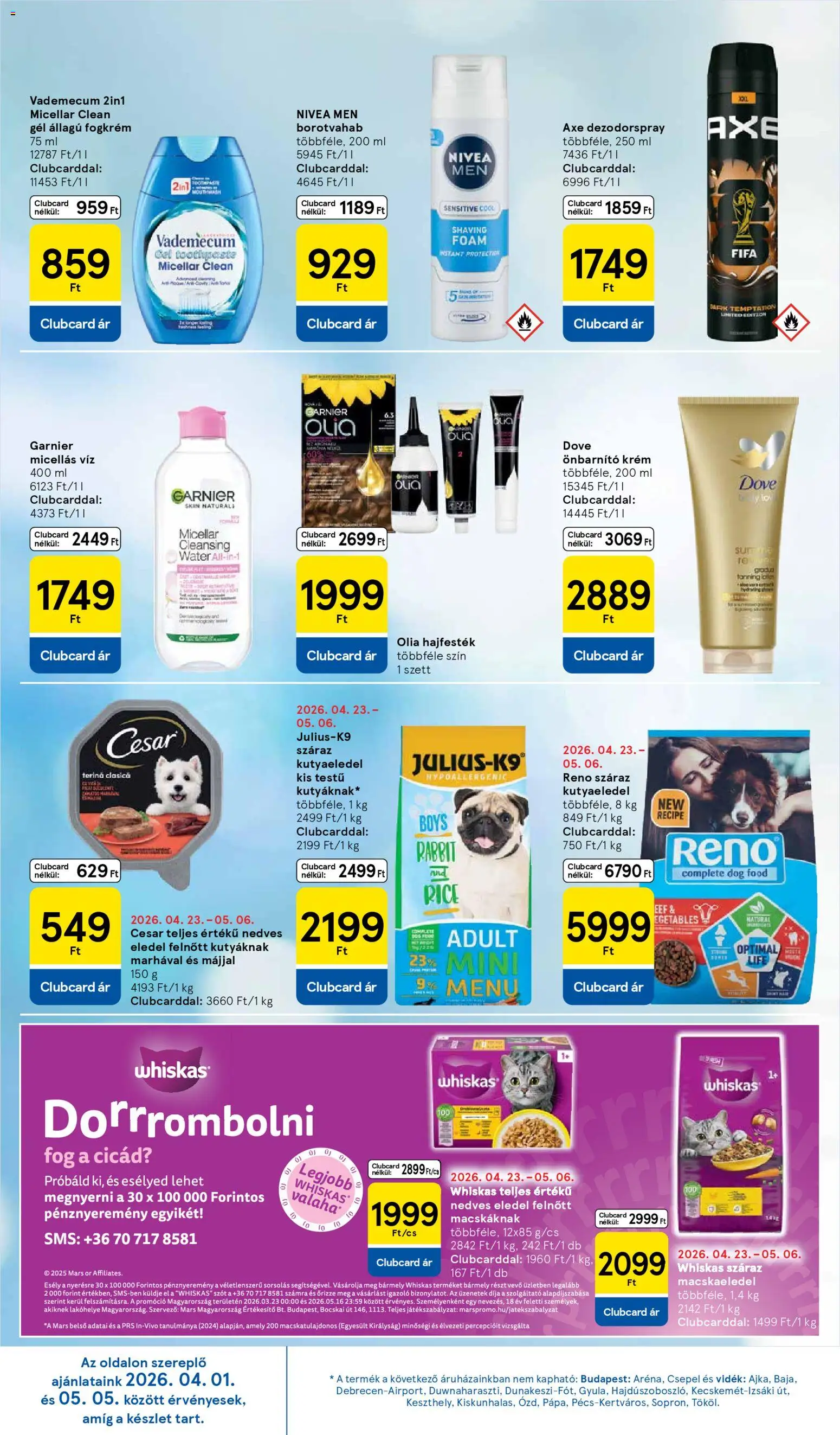 Tesco akciós ujság - amely érvényes a következő dátumtól: 29.04.2026 | Oldal: 28 | Termékek: Kutyaeledel, Whiskas, Hajfesték, Borotvahab