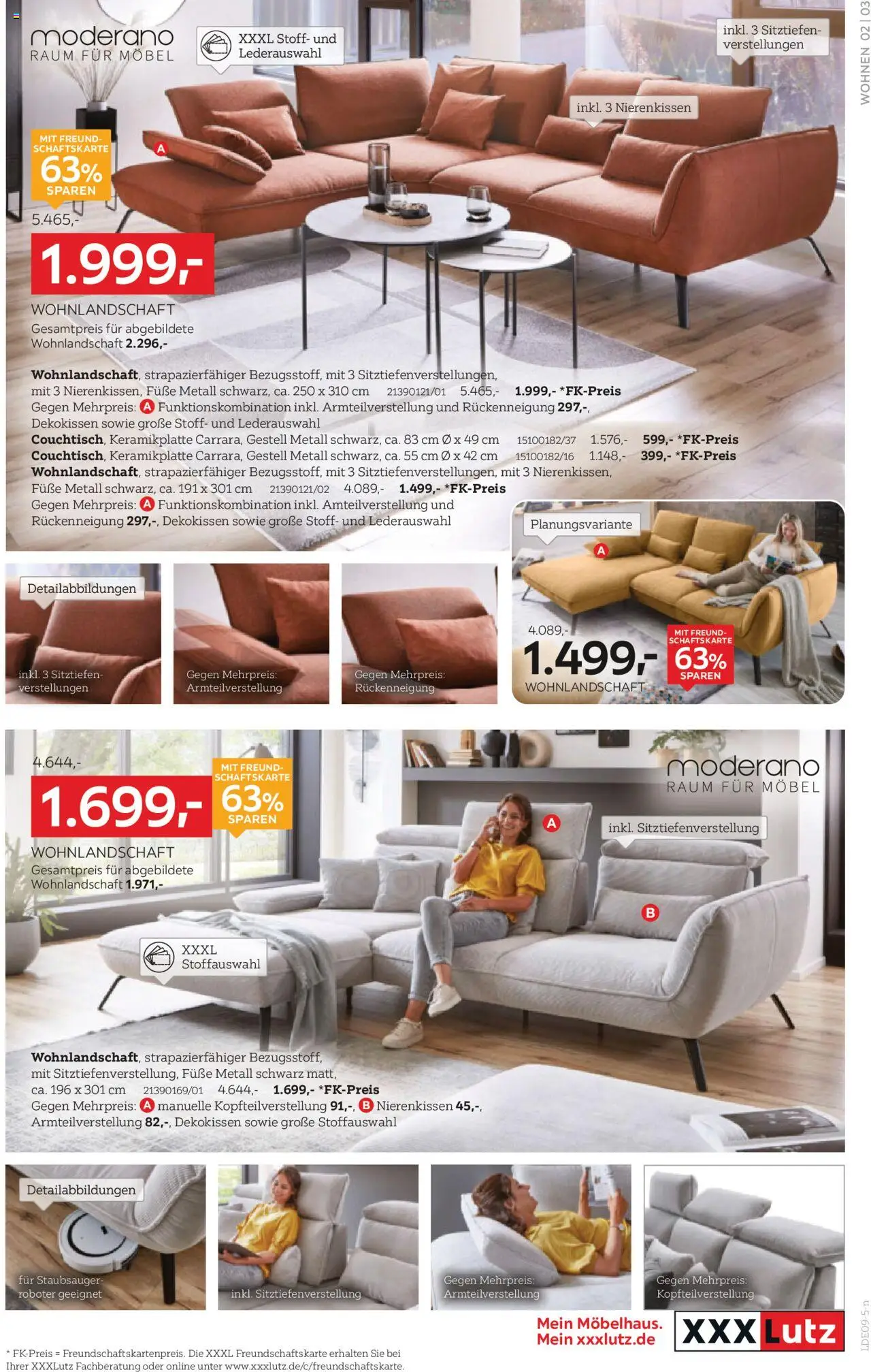 XXXL Lutz Polster Spezial - gültig ab dem 25.08.2025 | Seite: 3 | Produkte: Wohnlandschaft, Staubsauger, Roboter