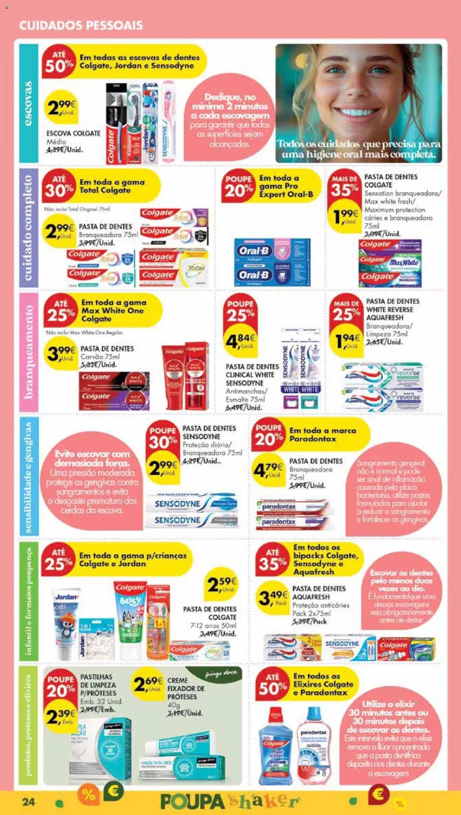 Pingo Doce Poupe Esta Semana Madeira │ válido de 27.01.2026 | Página: 24 | Produtos: Escovar, Pasta de dentes, Fixador, Creme