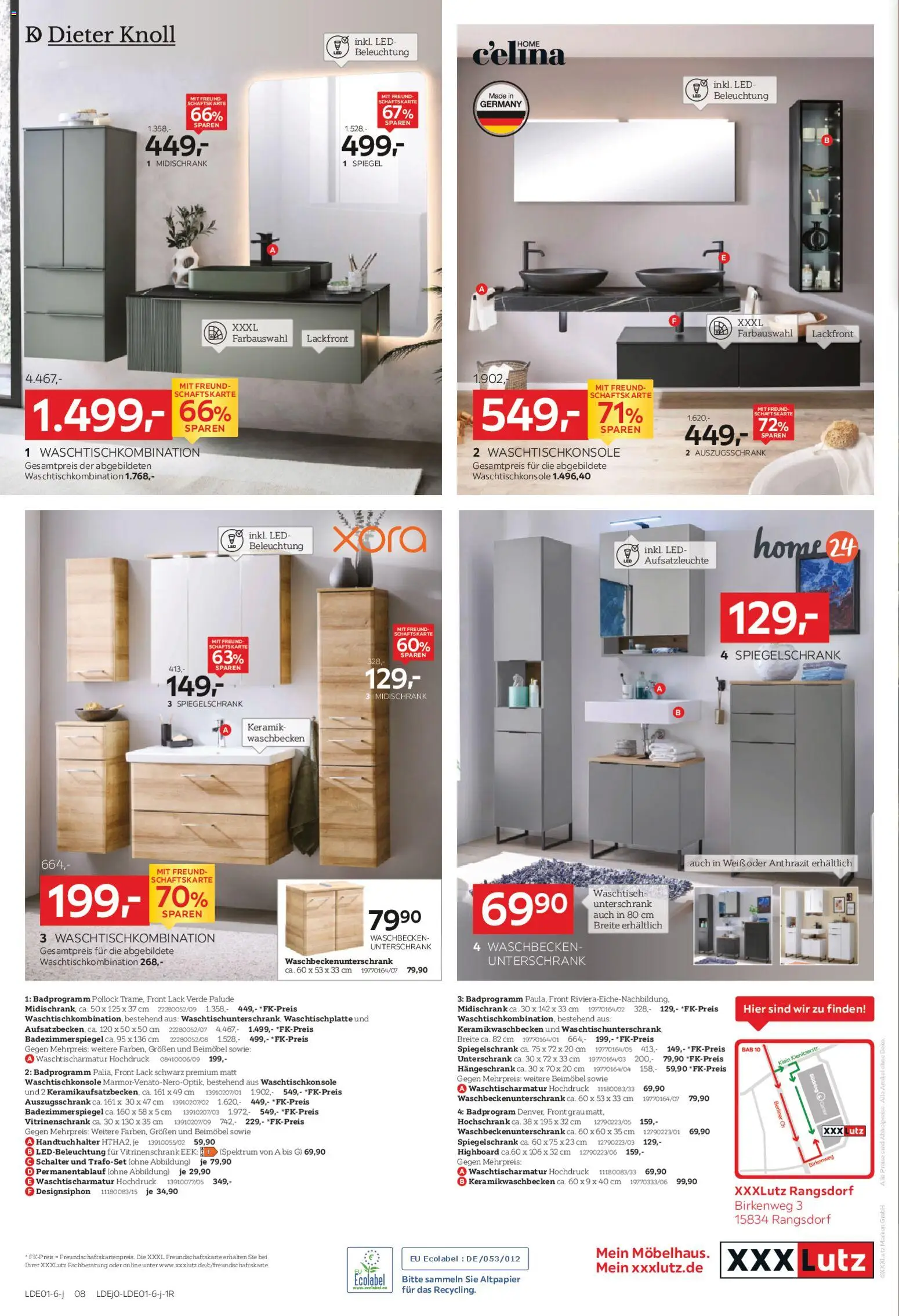 XXXL Lutz Neueröffnungsangebote Rangsdorf – gültig ab 01.03.2026 | Seite: 8 | Produkte: Vitrinenschrank, Waschbecken, Waschtisch, Badezimmerspiegel