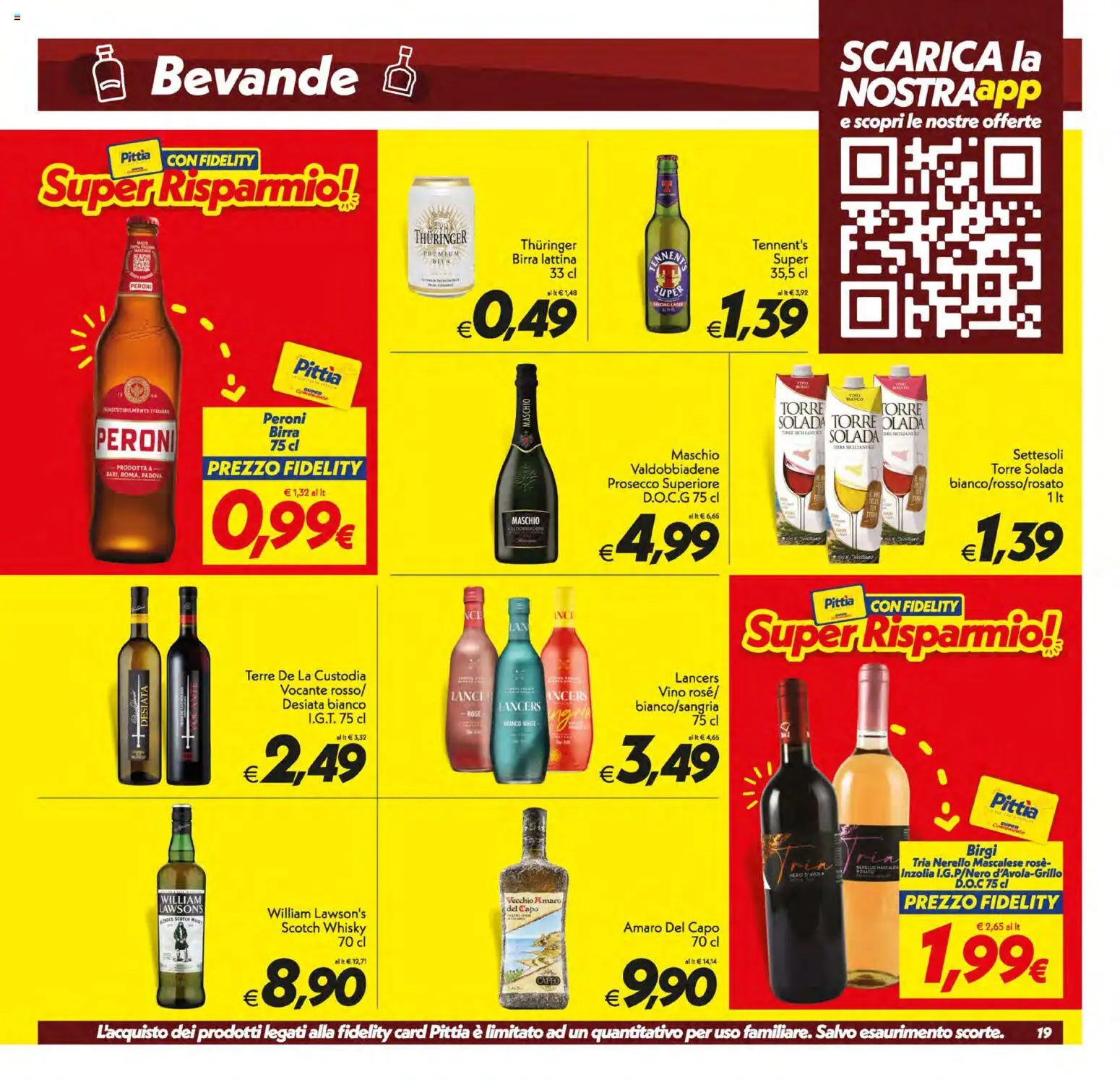 Volantino SuperConveniente del 17.03.2026 | Pagina: 19 | Prodotti: Birra, Prosecco, Vino, Amaro