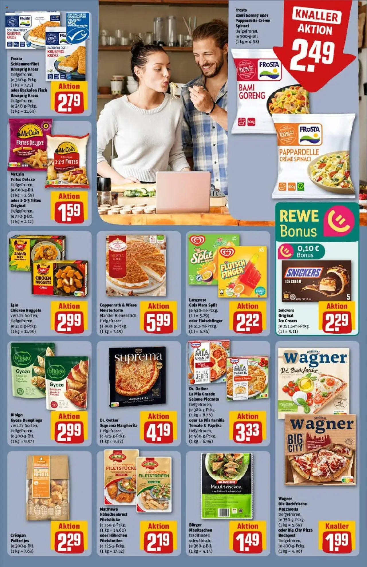 Rewe prospekt Schwerin	 - gültig ab dem 20.07.2025 | Seite: 21 | Produkte: Burger, Fisch, Paprika, Maultaschen