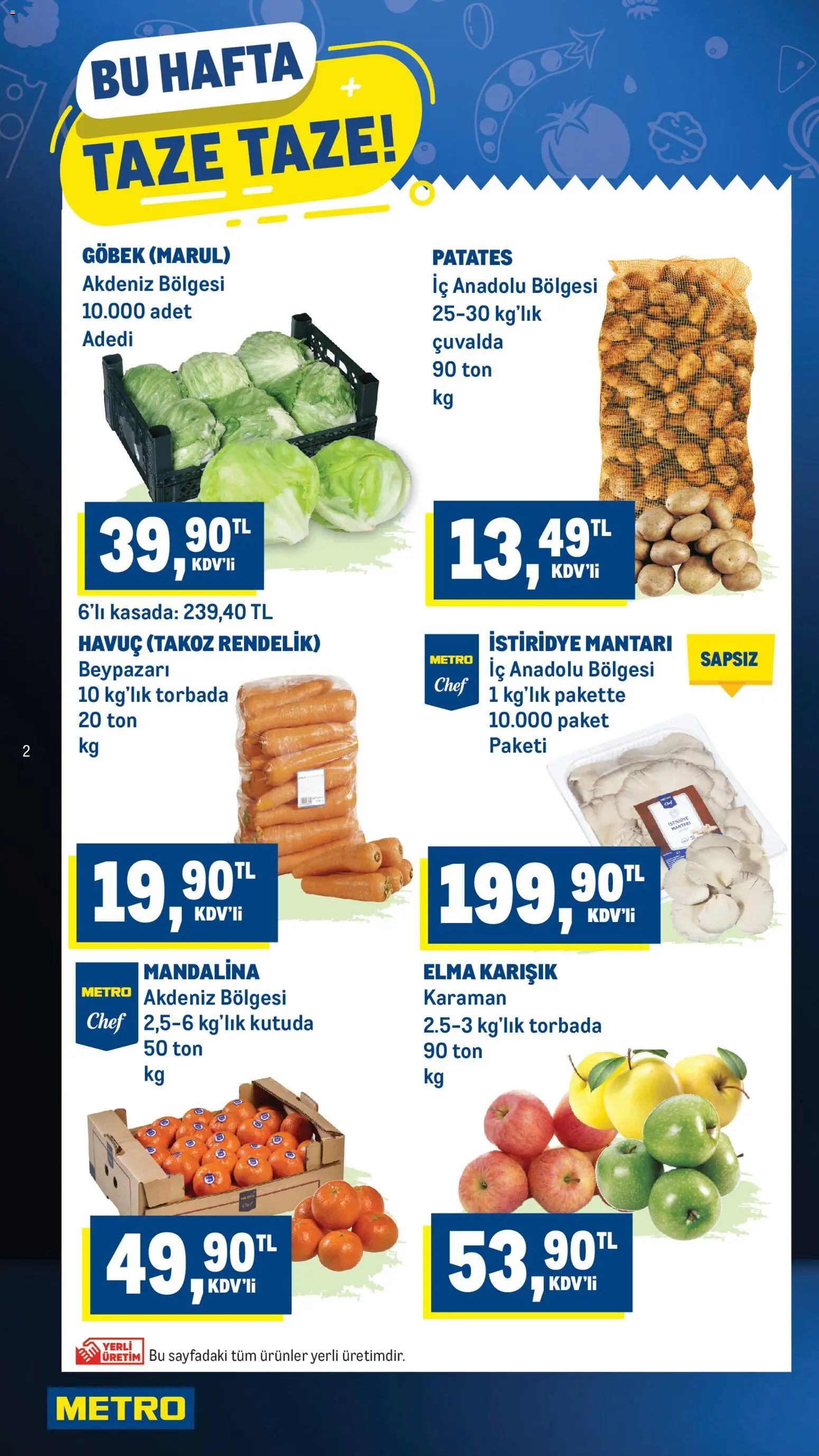 Metro Katalog - 21.01.2026 tarihinden itibaren geçerlidir | Sayfa: 2 | Ürünler: Elma, Mandalina, Havuç, Patates