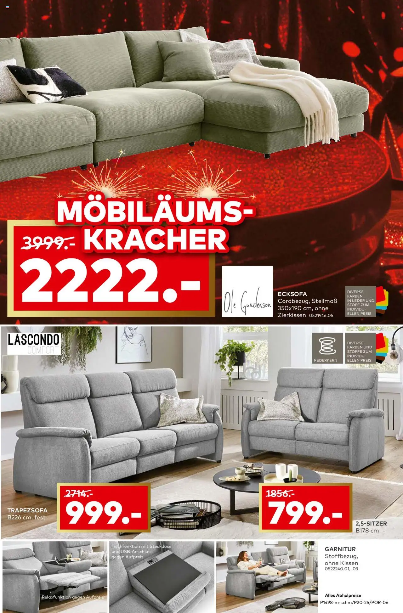 Porta! Möbiläum Aachen – gültig ab 05.10.2025 | Seite: 5 | Produkte: Ecksofa, Kissen, Steckdose