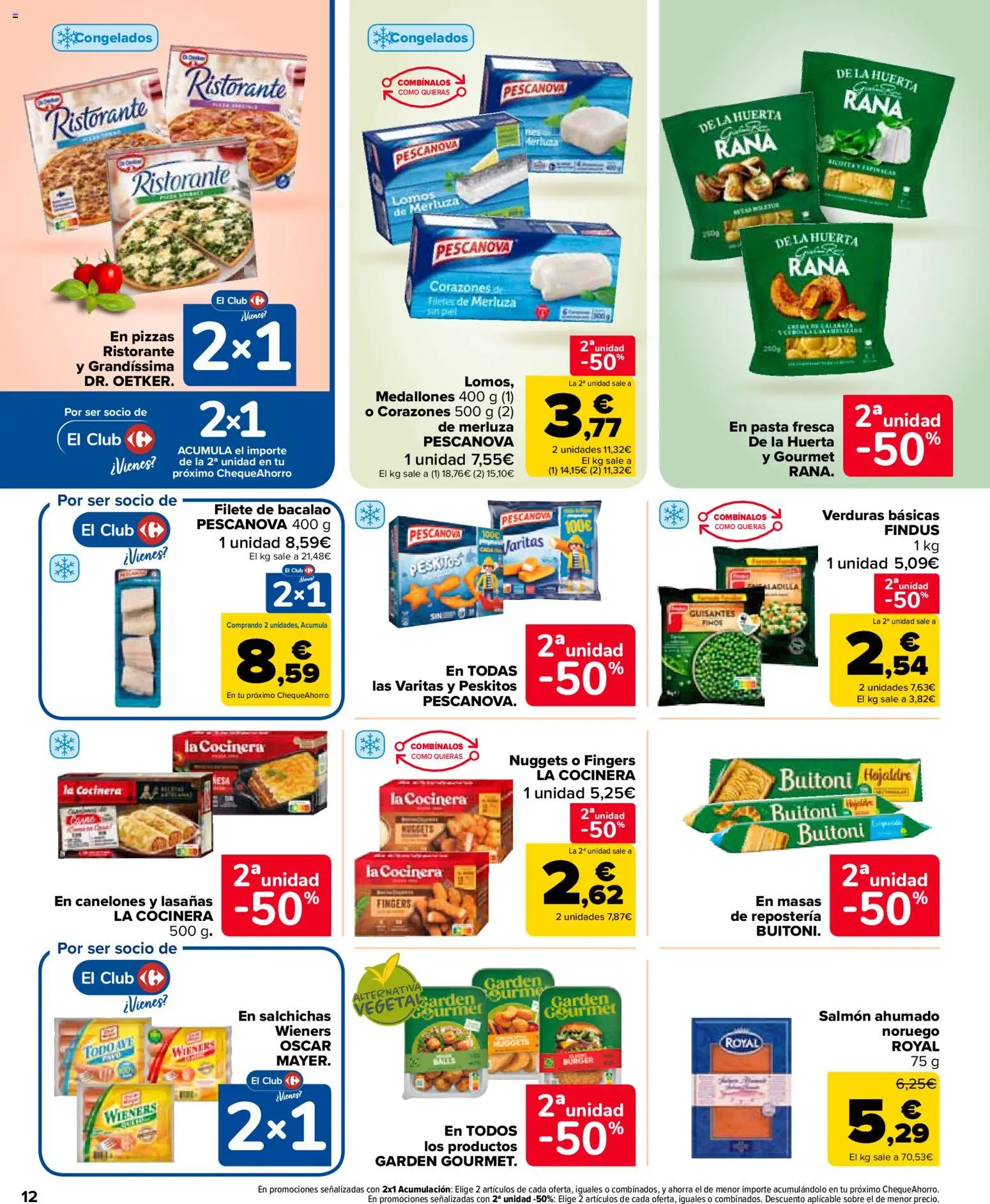 Carrefour Market folleto │ válido desde el 12.02.2026 | Página: 12 | Productos: Medallones, Pasta, Filetes de merluza, Canelones