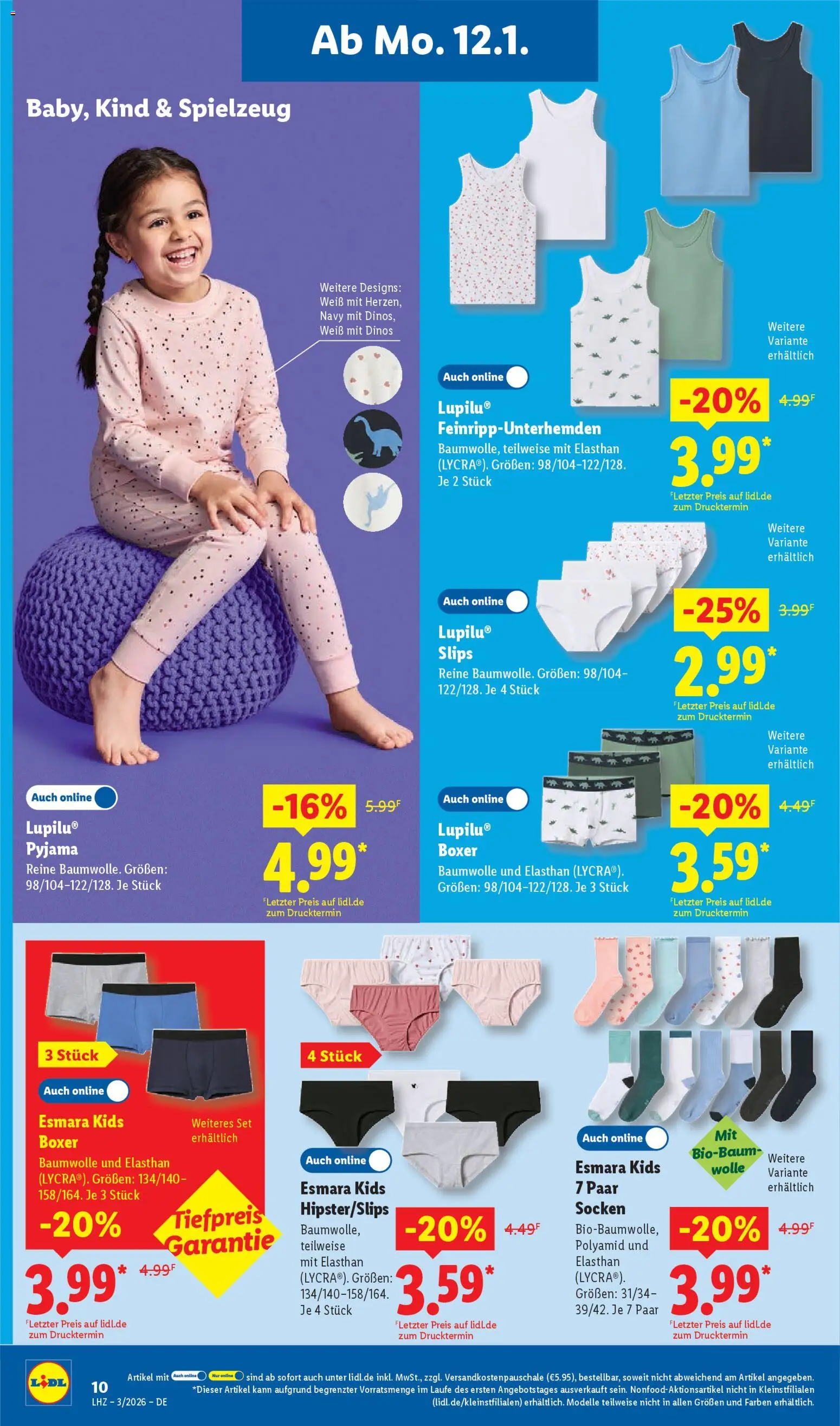 Lidl Prospekt Hohenkirchen – gültig ab 12.01.2026 | Seite: 28 | Produkte: Socken, Pyjama, Boxer