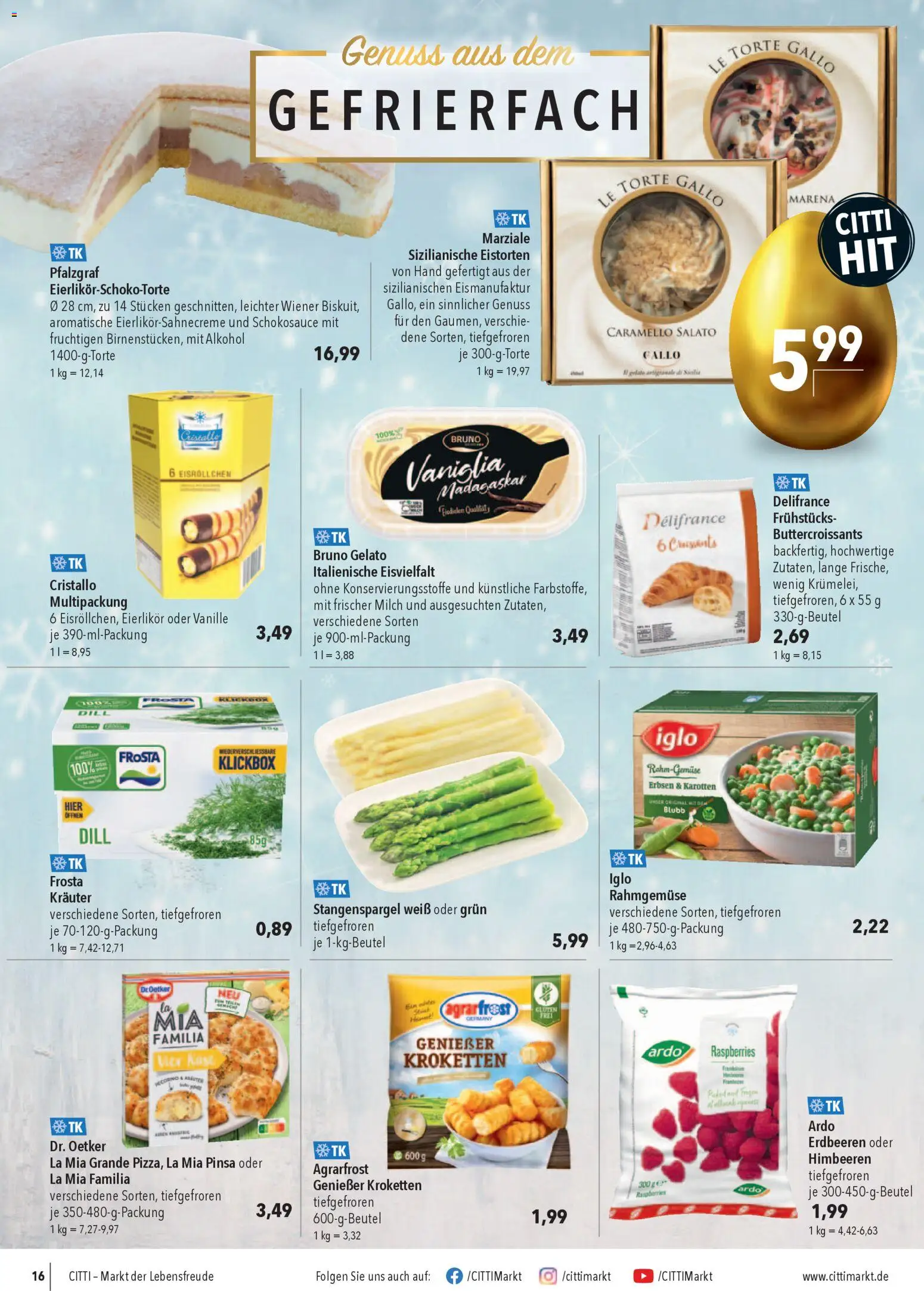 CITTI Markt Prospekt 	 – gültig ab 01.04.2026 | Seite: 16 | Produkte: Iglo, Frosta, Dill, Erbsen