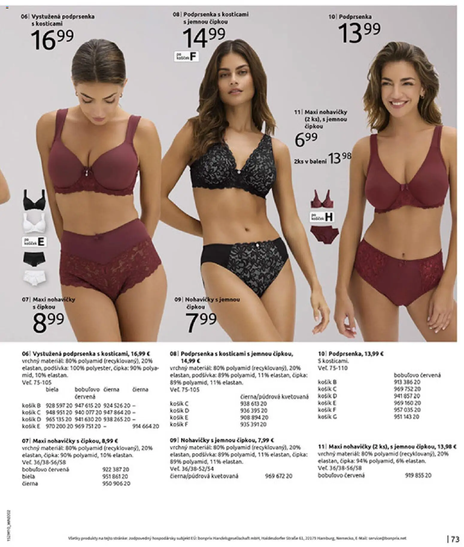 Nové Bonprix akcie – leták je platný od 24.11.2025 | Strana: 75 | Produkty: Nohavičky, Podprsenka