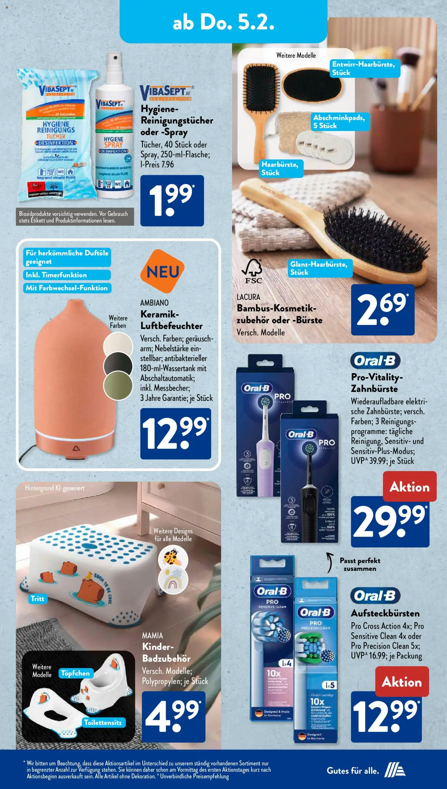 Aldi Süd Prospekt 	 – gültig ab 02.02.2026 | Seite: 7 | Produkte: Bürste, Zahnbürste, Reinigungstücher