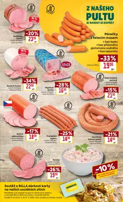 Náhled letáku Billa Velký leták od 25.03.2026 | Strana: 9 | Produkty: Saláty, Šunka, Točený salám, Karty