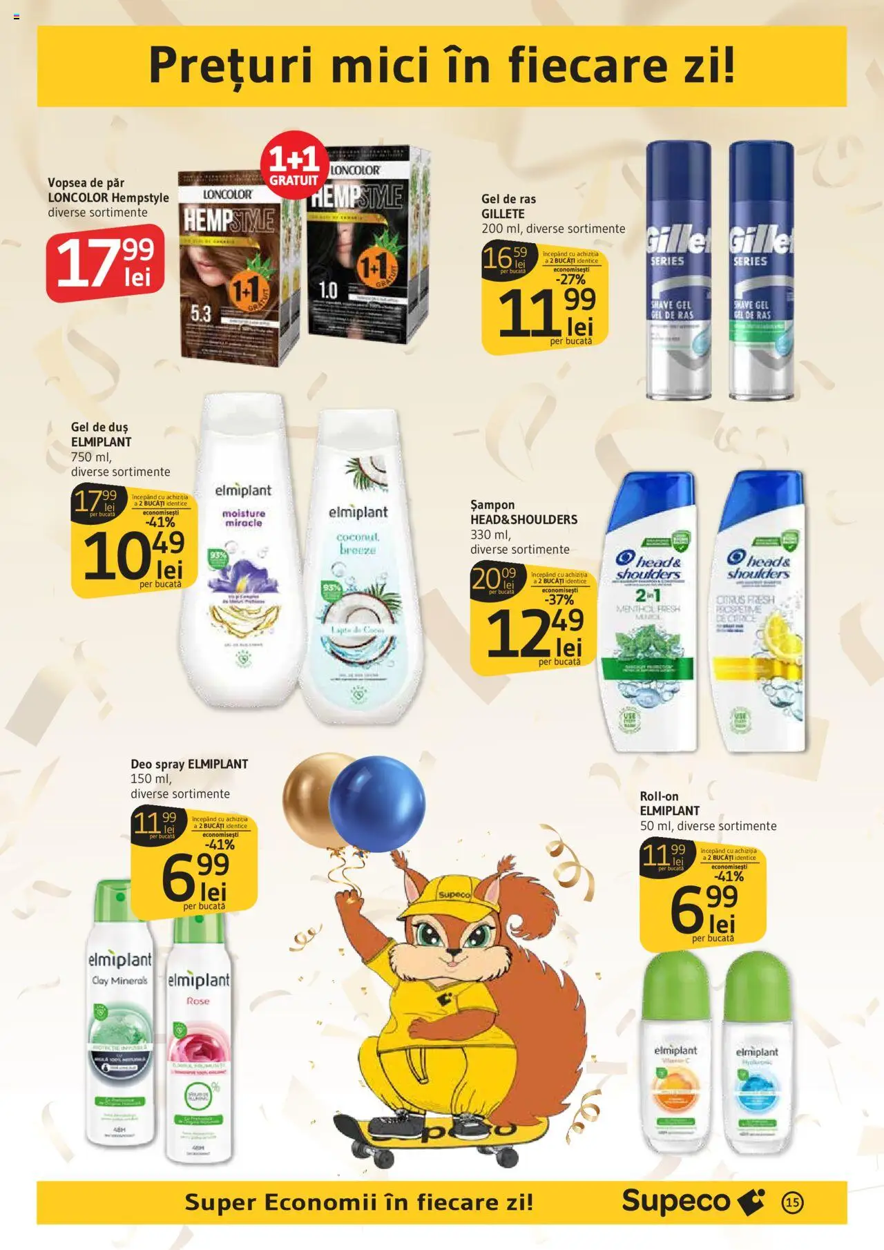 Noul catalog Supeco – valabil de la 04.09.2025 | Pagină: 15 | Produse: Gel de ras, Duș, Mici, Șampon